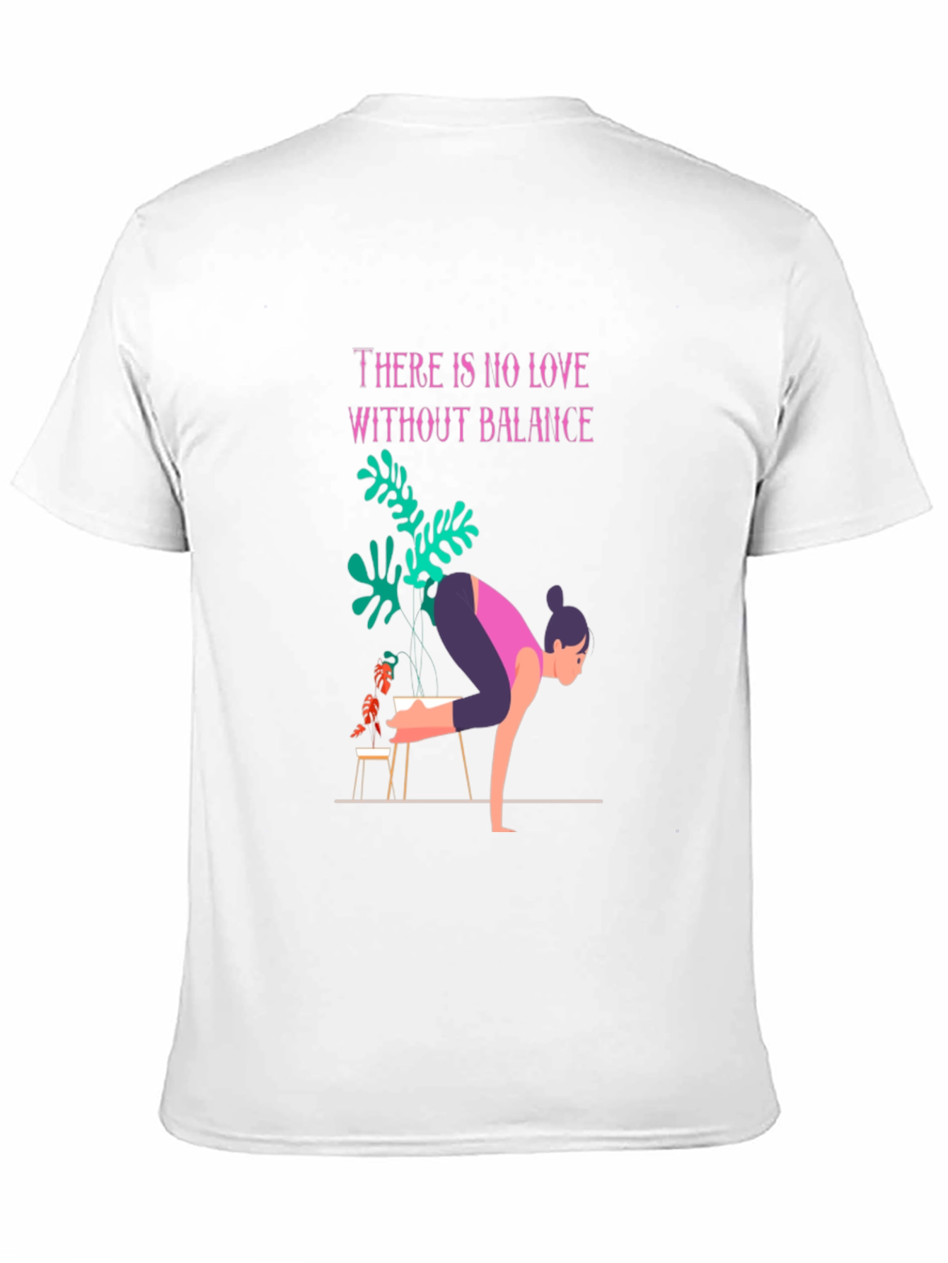 Balance Yoga Graphic Tee - Black Cotton T-Shirt