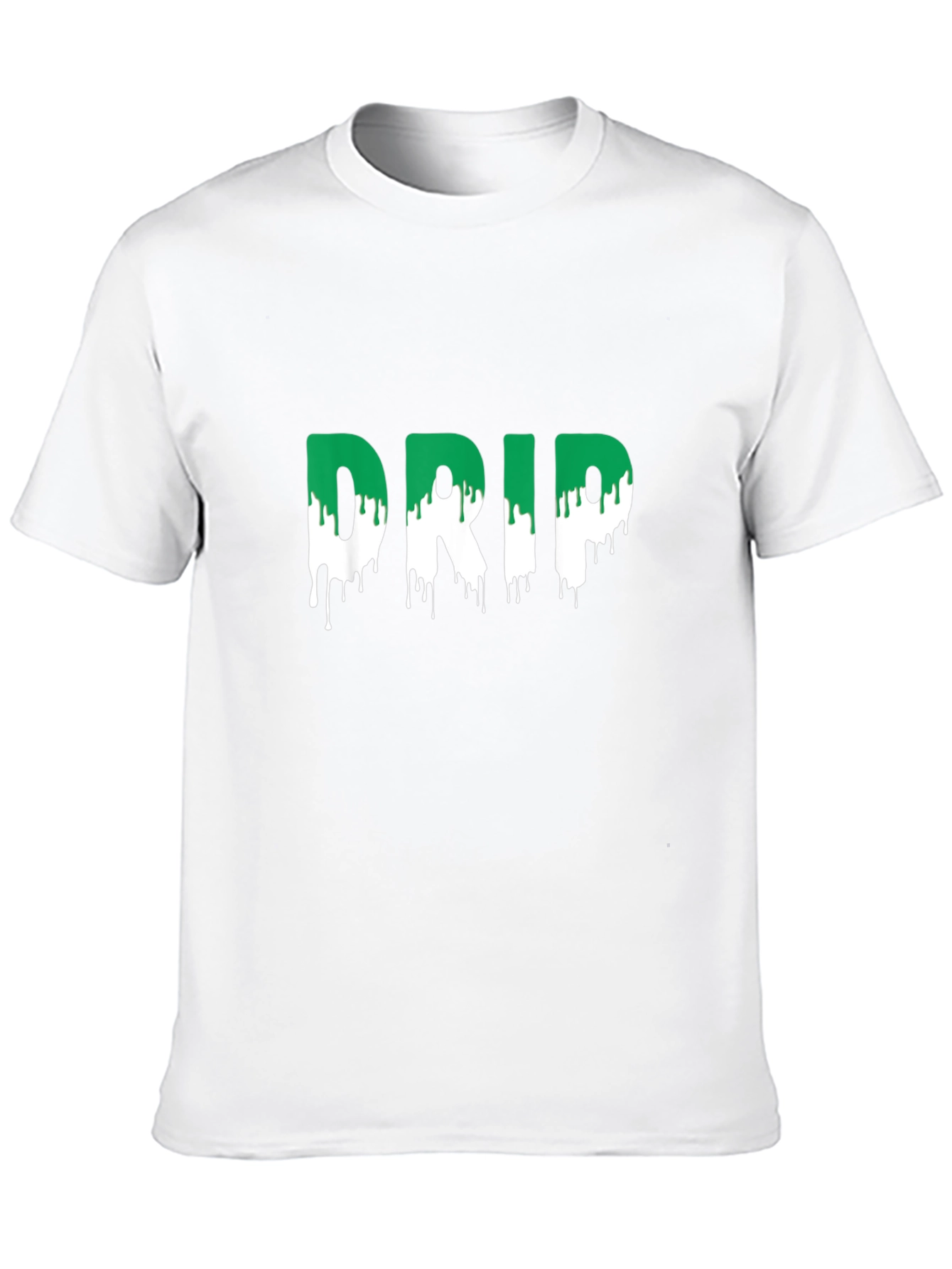 Drip Tee - Stylish Green and White Design