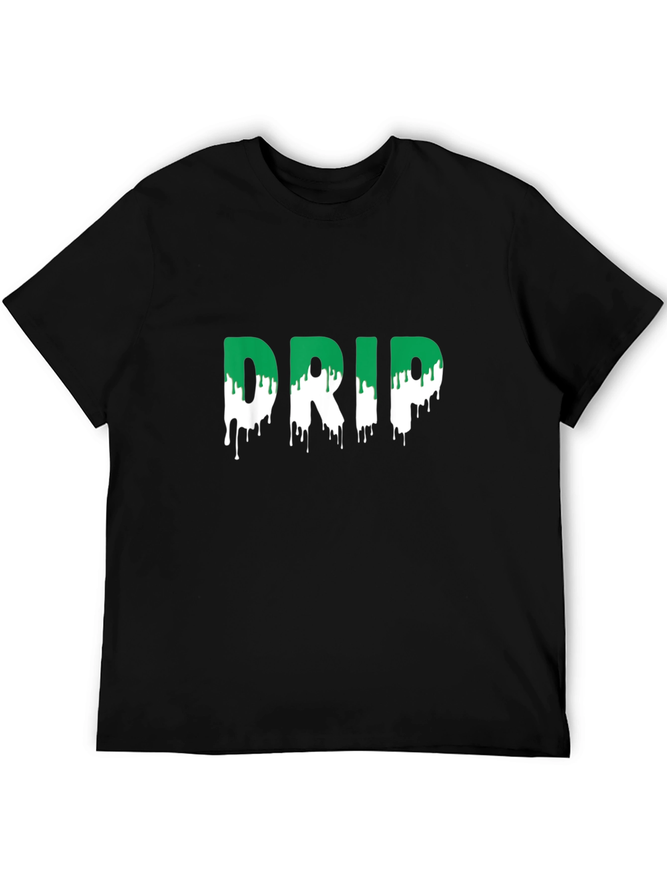 Drip Tee - Stylish Green and White Design