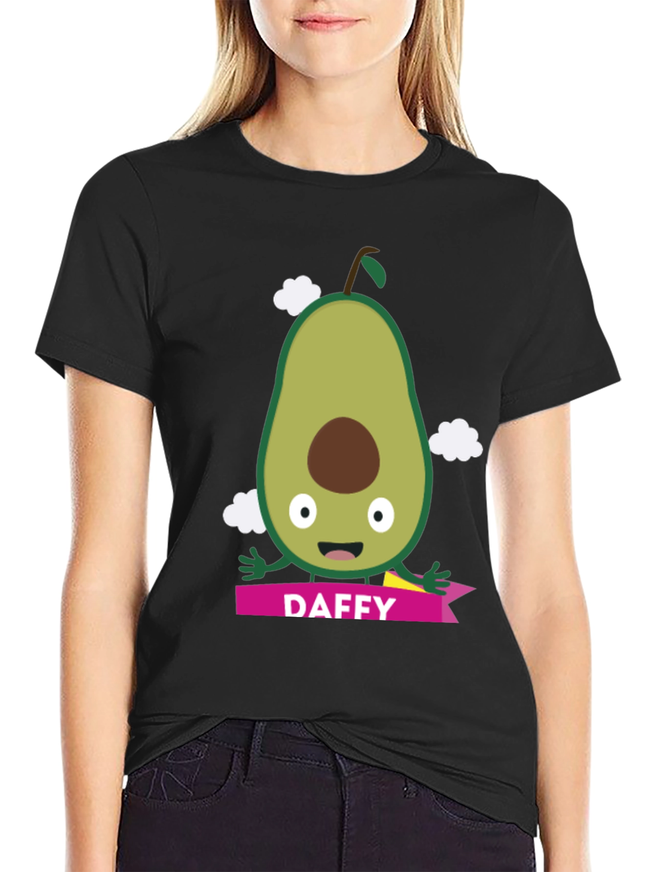 Daffy Avocado Cartoon Graphic T-Shirt