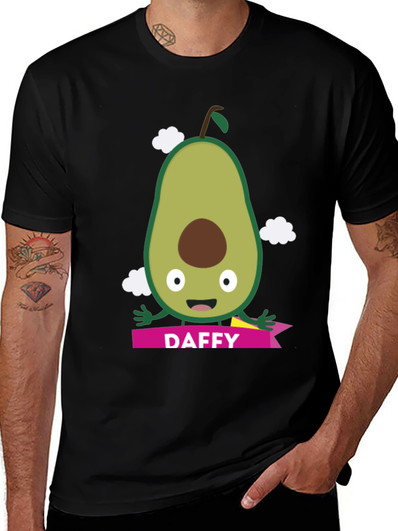 Daffy Avocado Cartoon Graphic T-Shirt