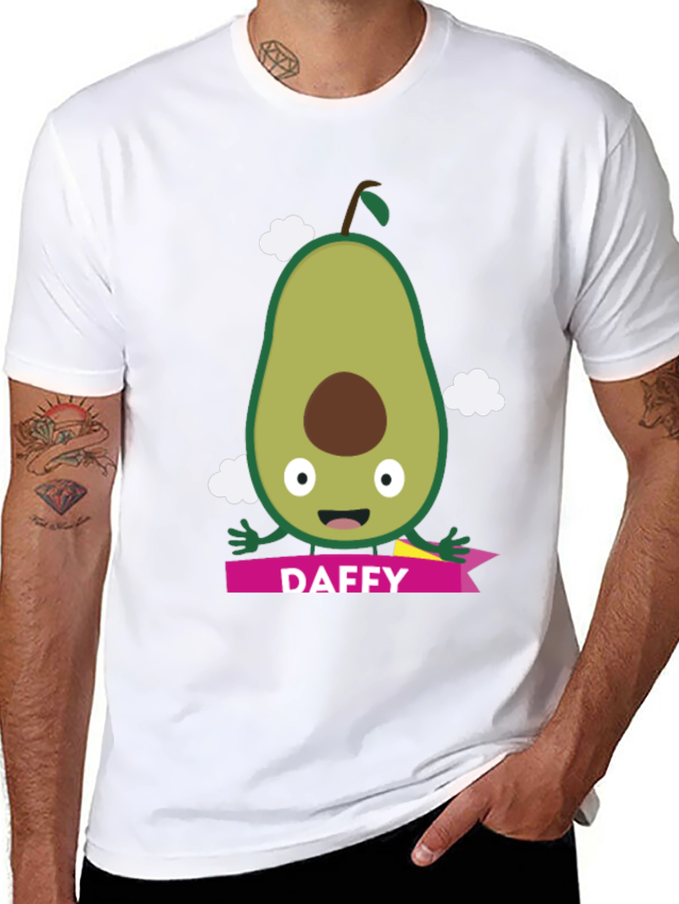 Daffy Avocado Cartoon Graphic T-Shirt