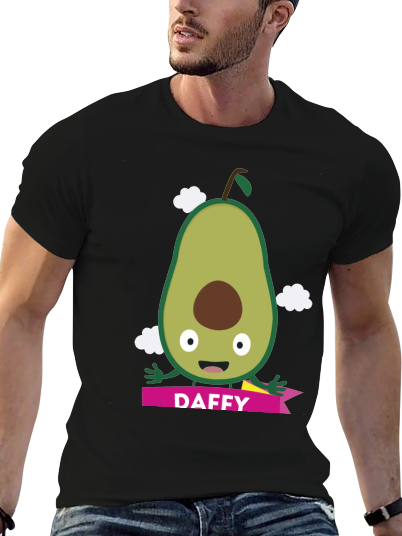 Daffy Avocado Cartoon Graphic T-Shirt