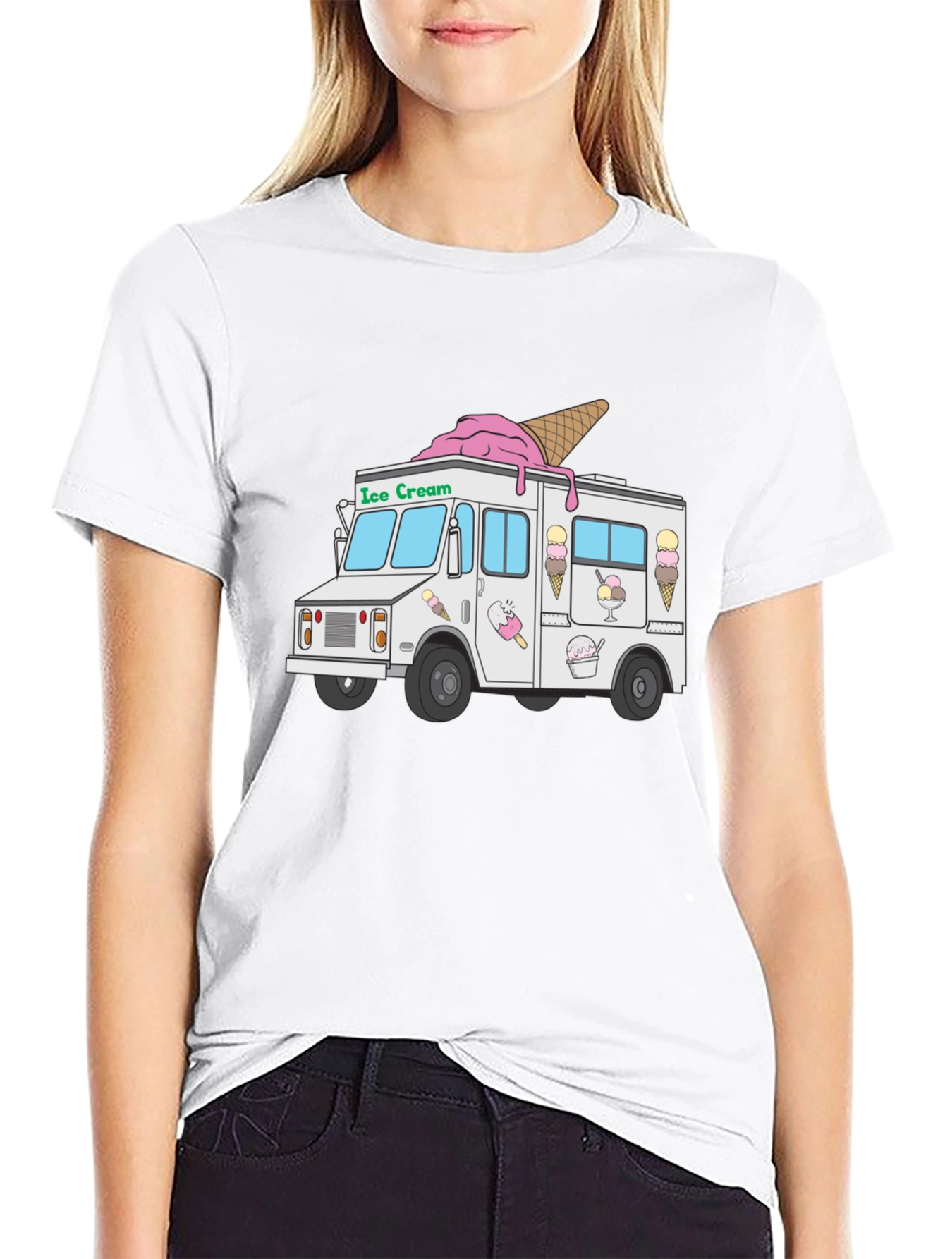 Ice Cream Truck Graphic T-Shirt - Black