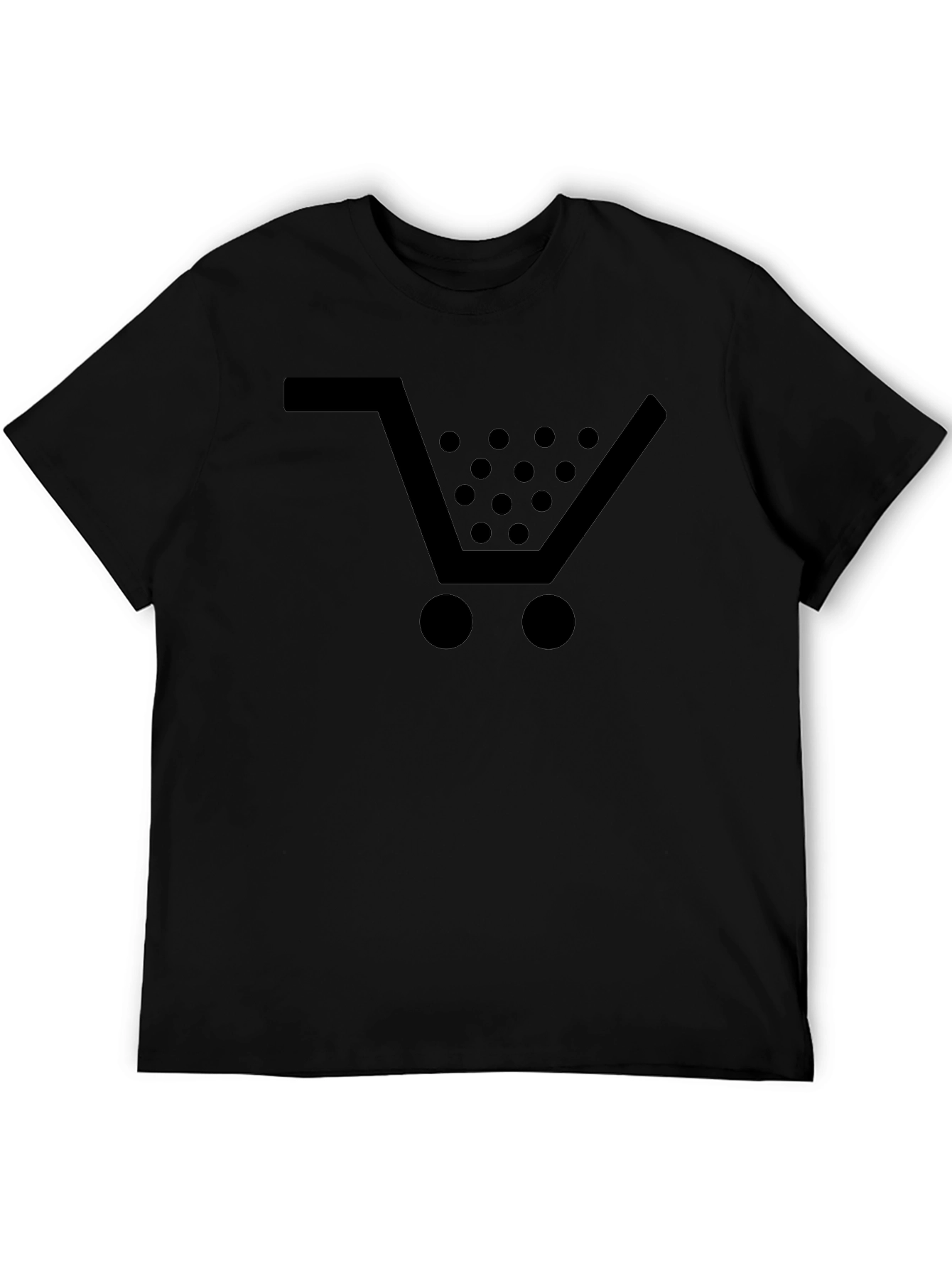Shopping Cart Graphic Tee - Black Cotton