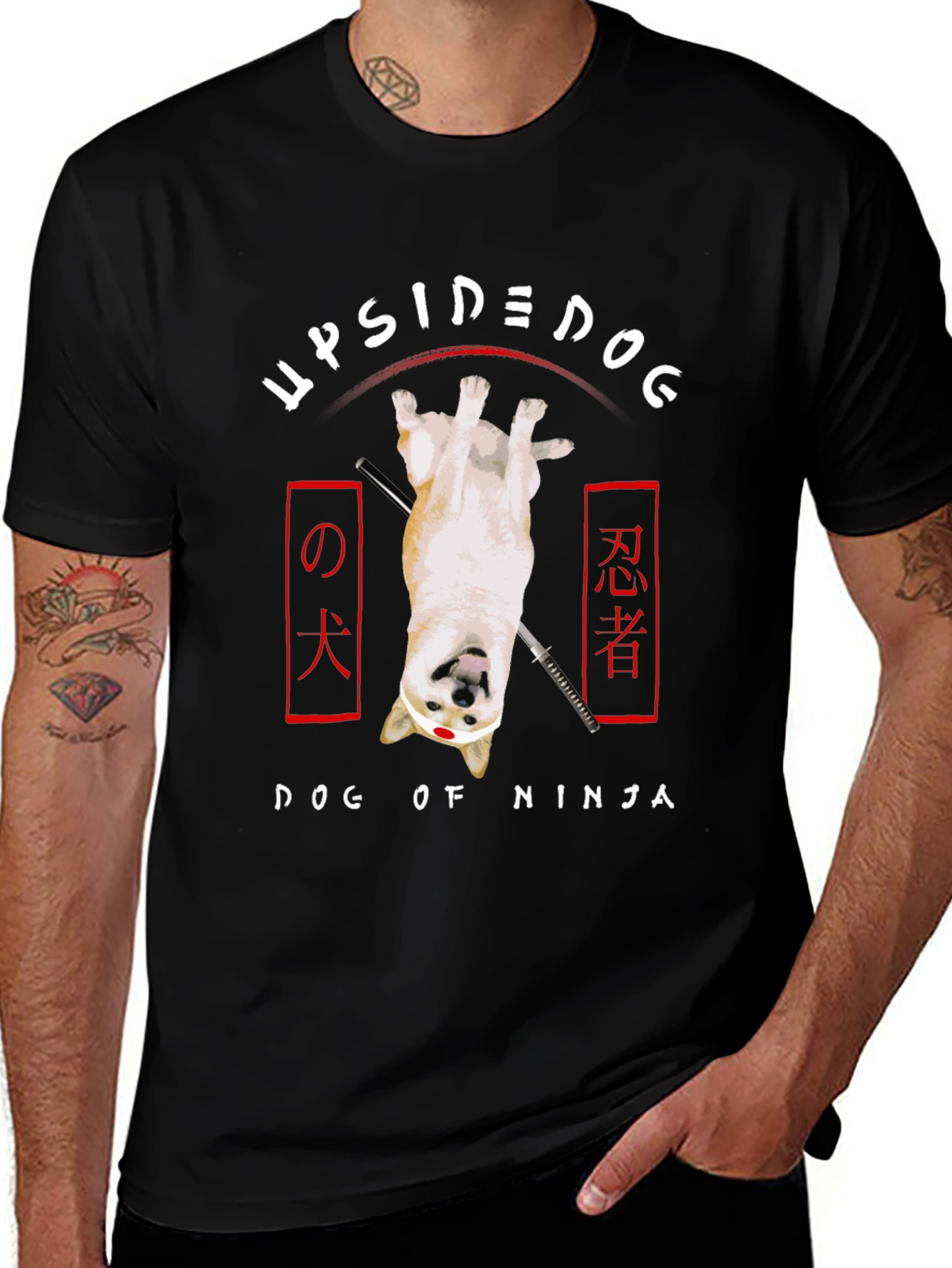 Upside Down Dog of Ninja T-Shirt