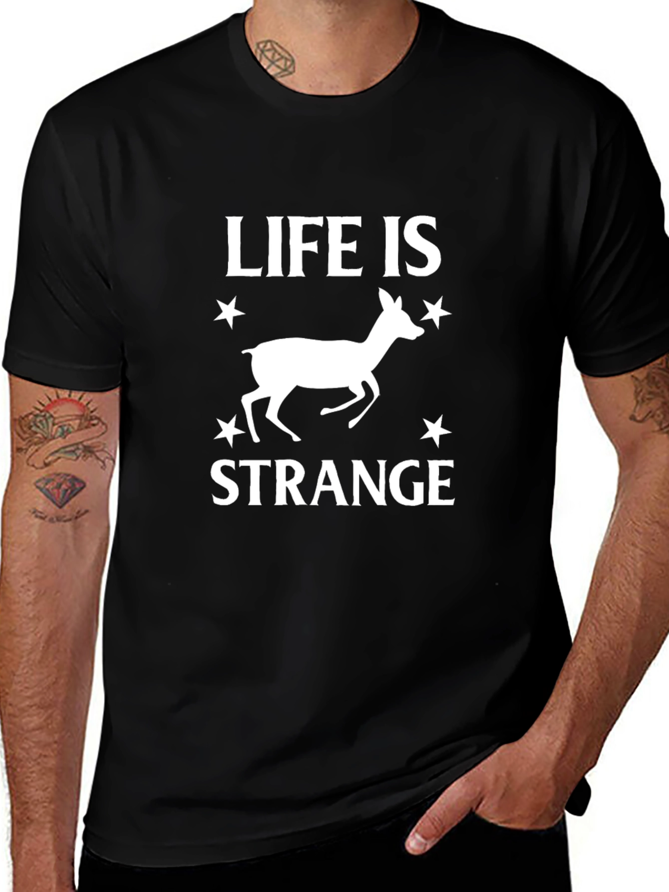 Life is Strange Deer Graphic T-Shirt - Black