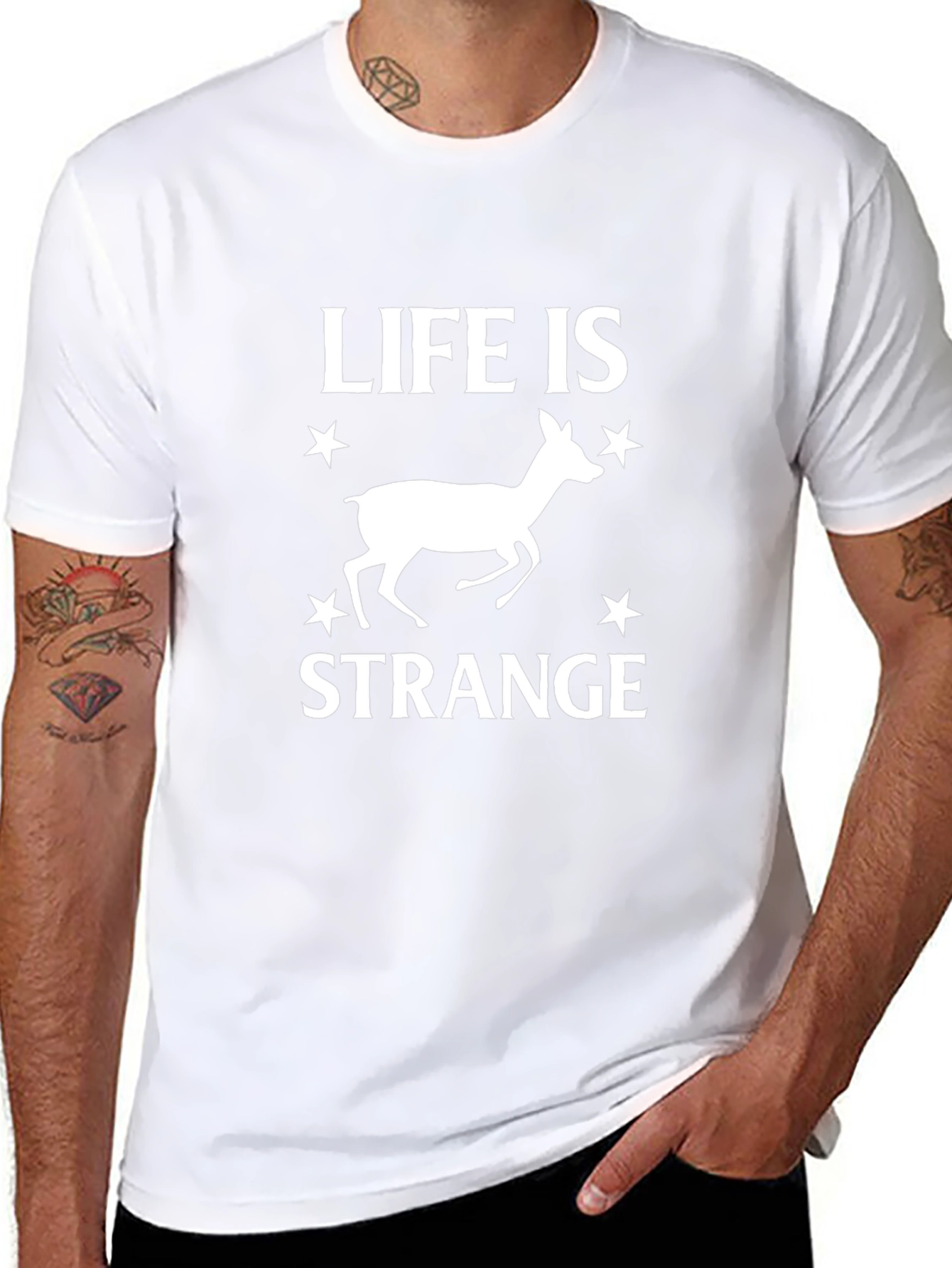 Life is Strange Deer Graphic T-Shirt - Black