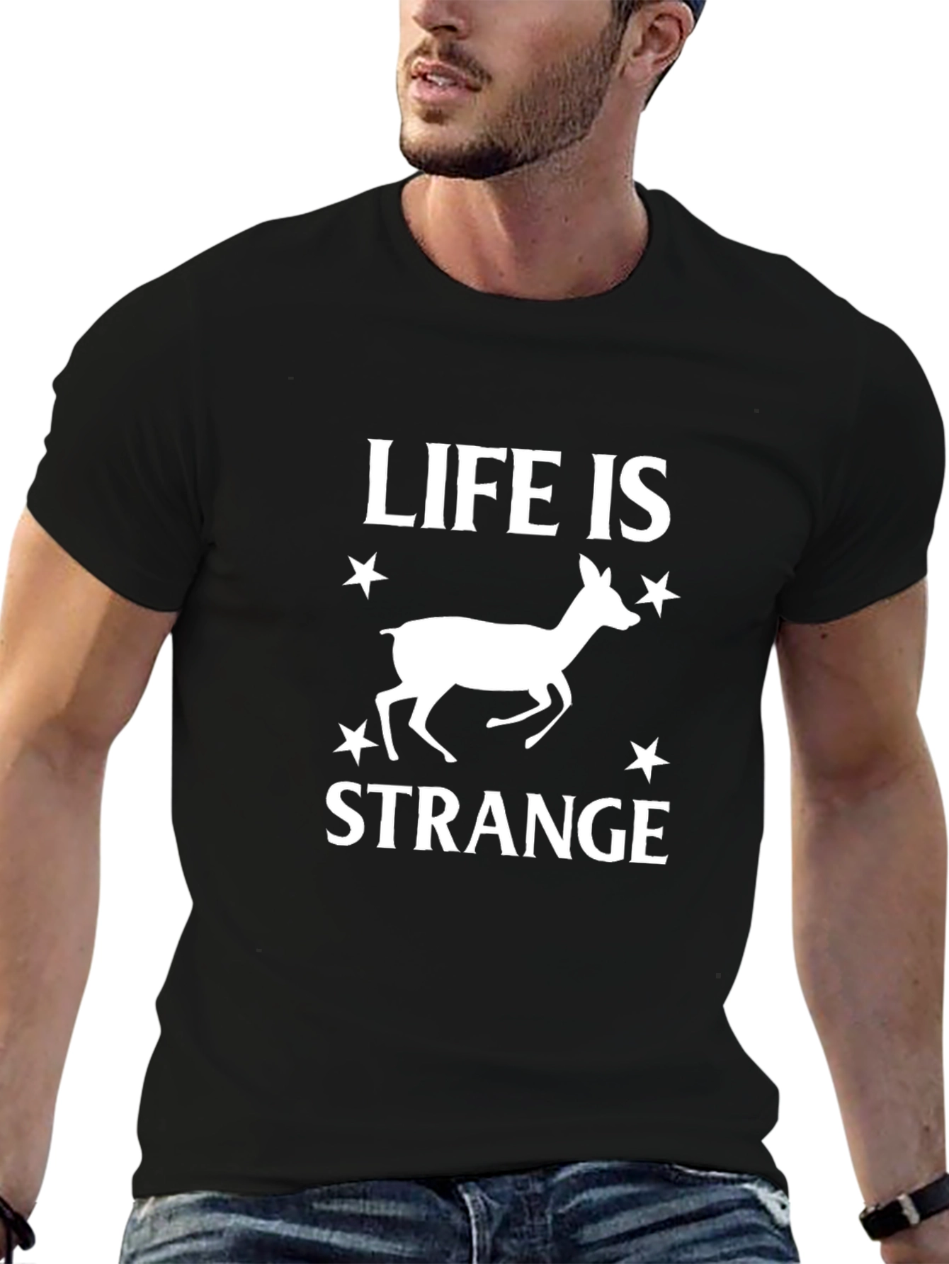 Life is Strange Deer Graphic T-Shirt - Black
