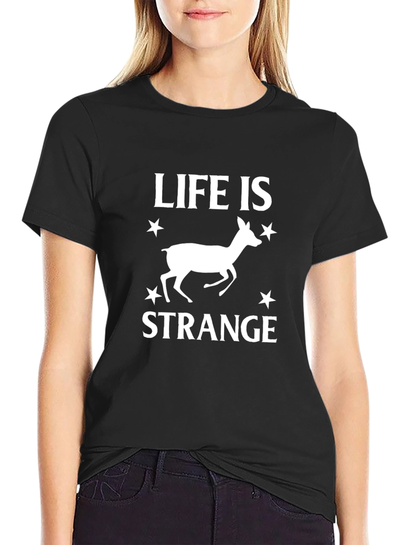 Life is Strange Deer Graphic T-Shirt - Black