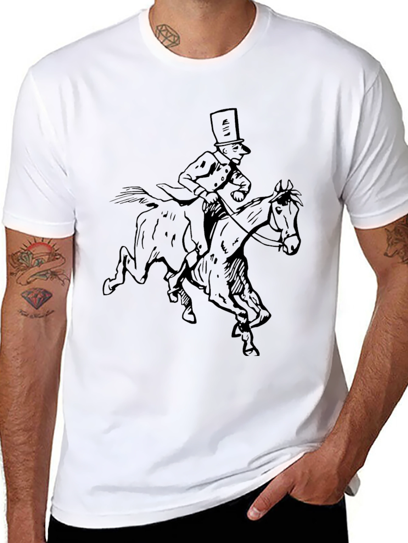 Horse Rider Graphic Black T-Shirt