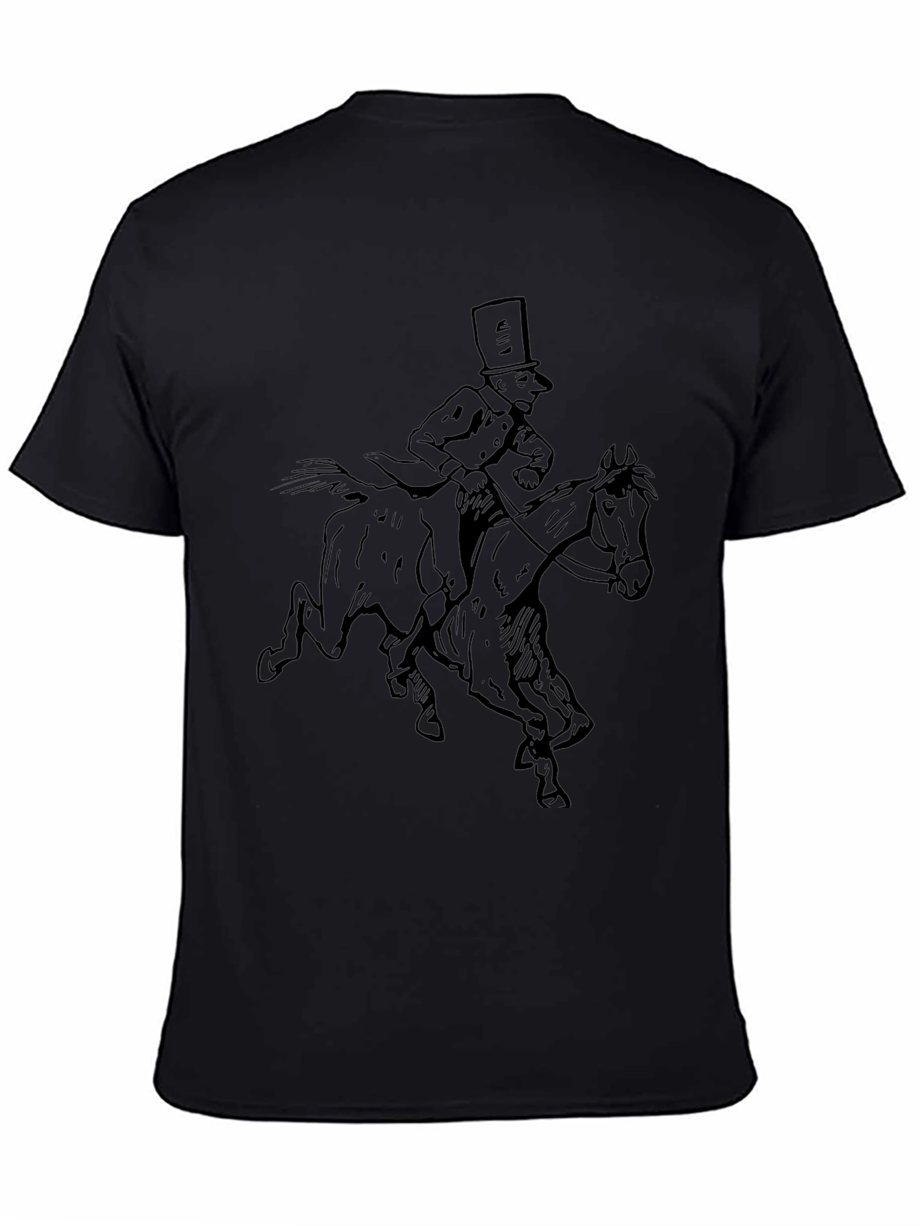 Horse Rider Graphic Black T-Shirt