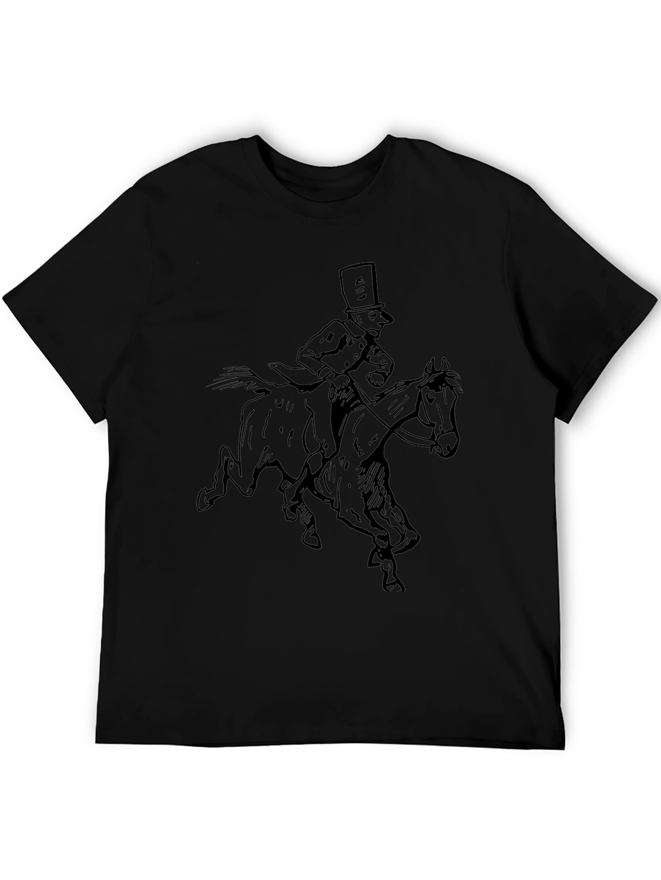 Horse Rider Graphic Black T-Shirt