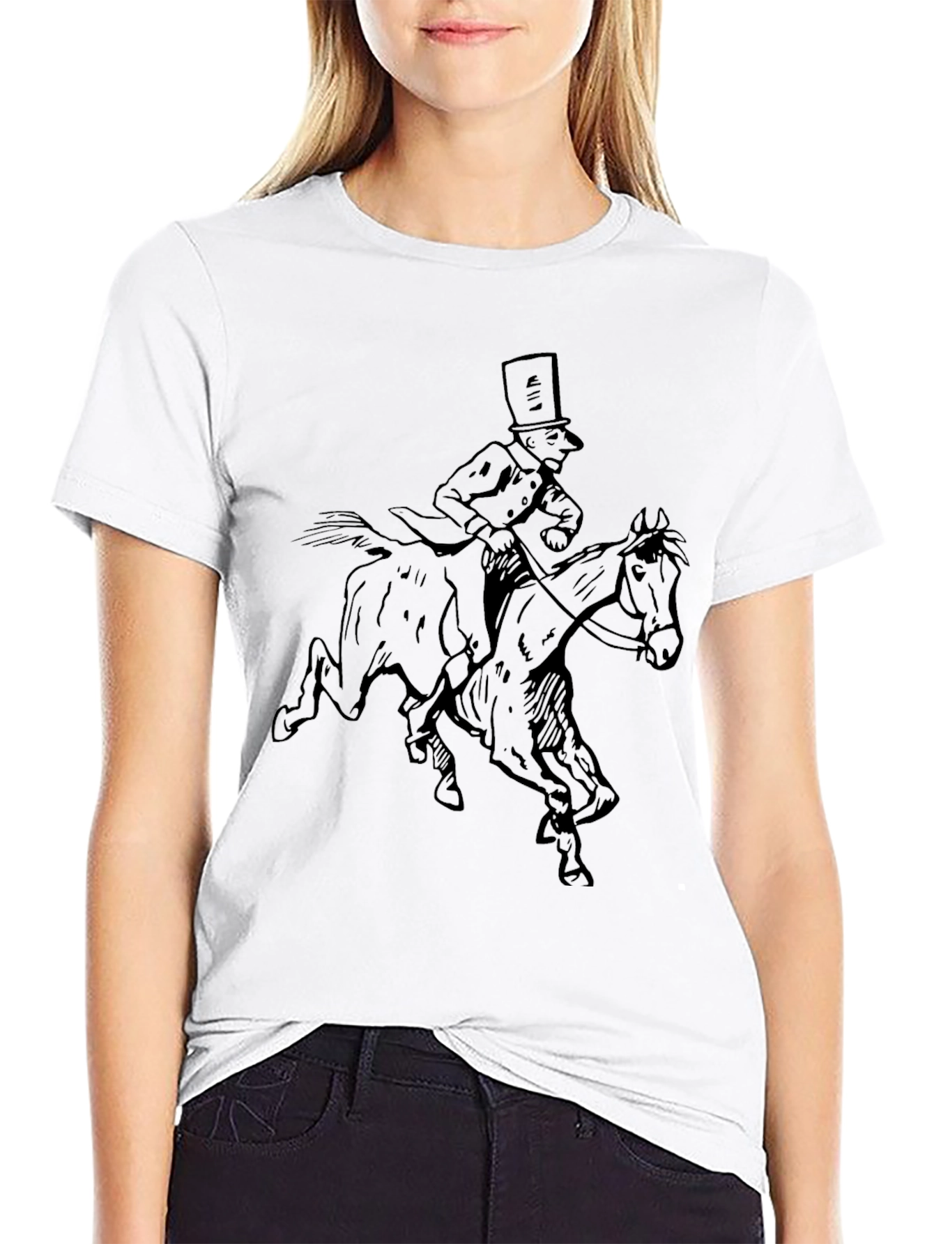 Horse Rider Graphic Black T-Shirt