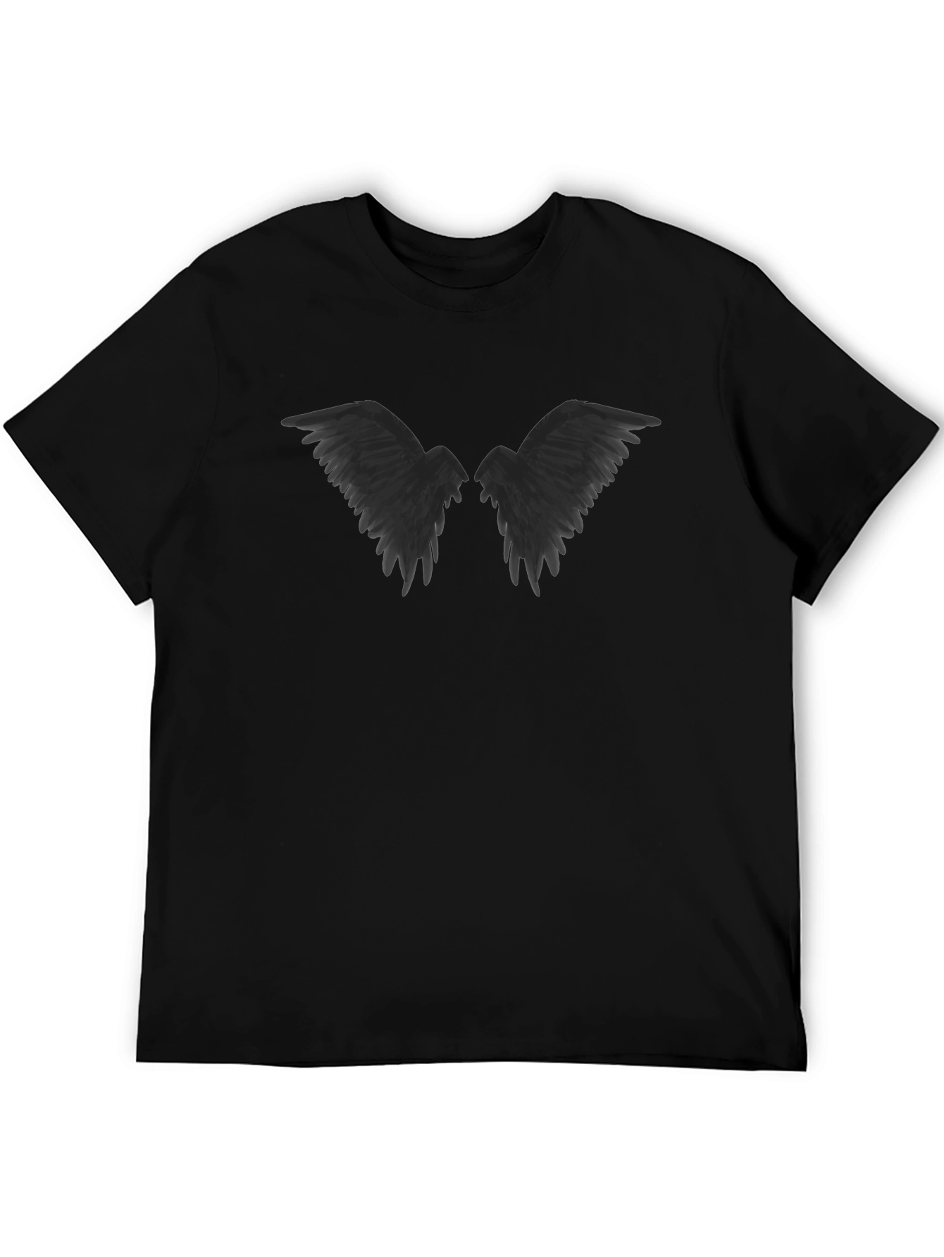 Raven Wings Graphic Tee - Gothic Style Black T-Shirt