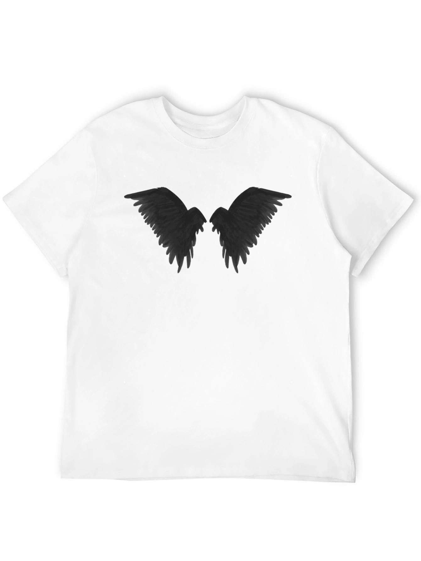 Raven Wings Graphic Tee - Gothic Style Black T-Shirt