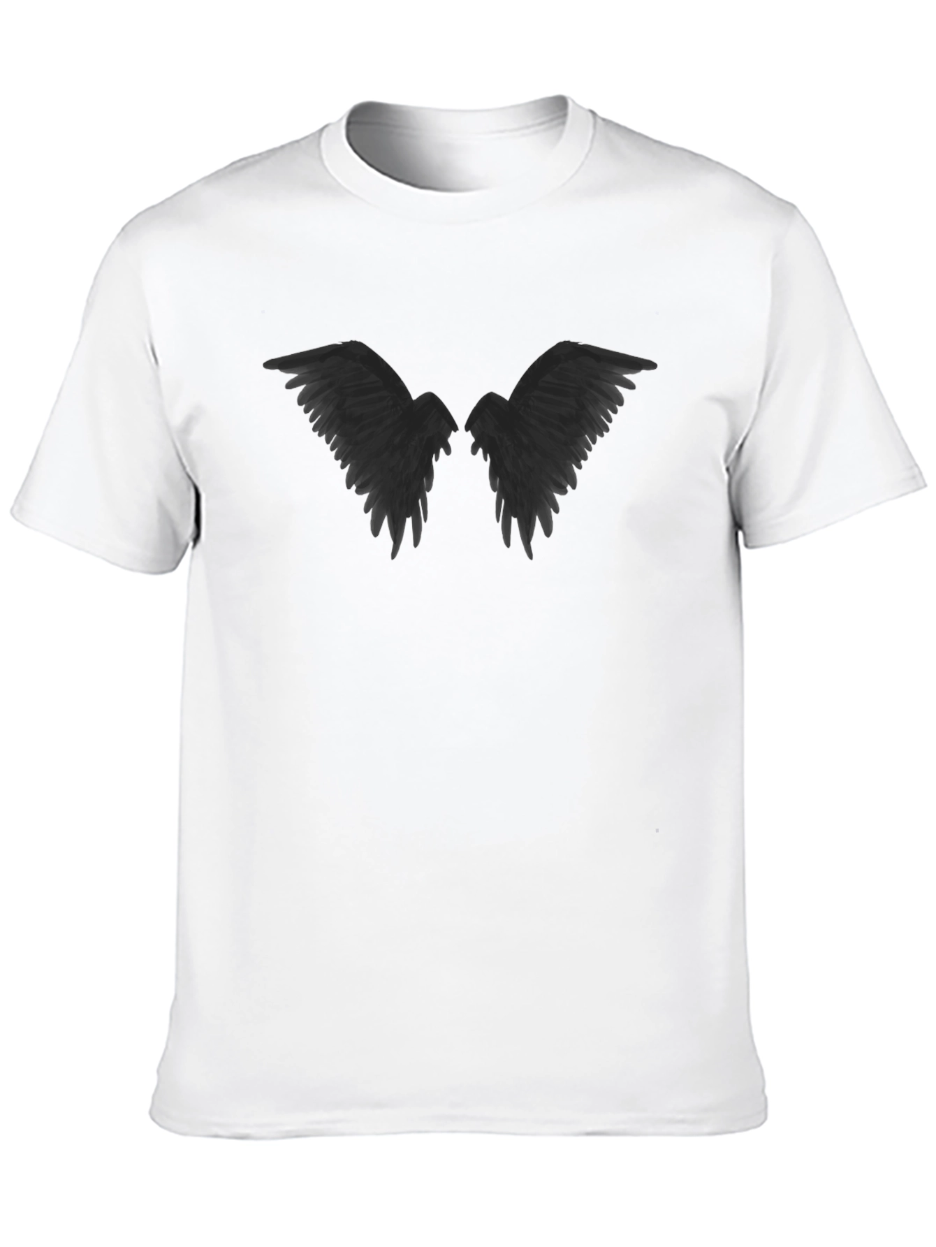 Raven Wings Graphic Tee - Gothic Style Black T-Shirt
