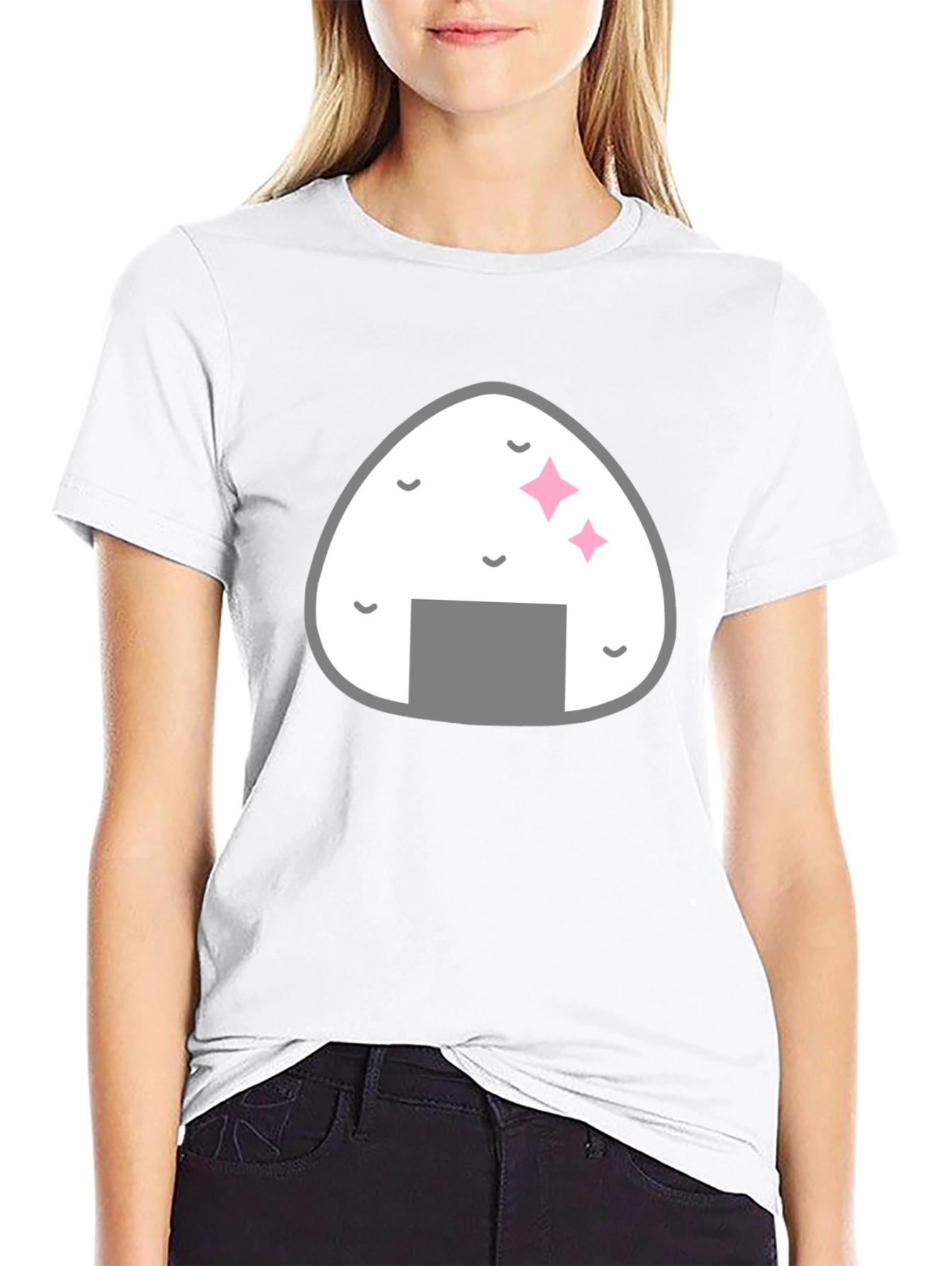 Onigiri Graphic Black T-Shirt - Foodie Fashion
