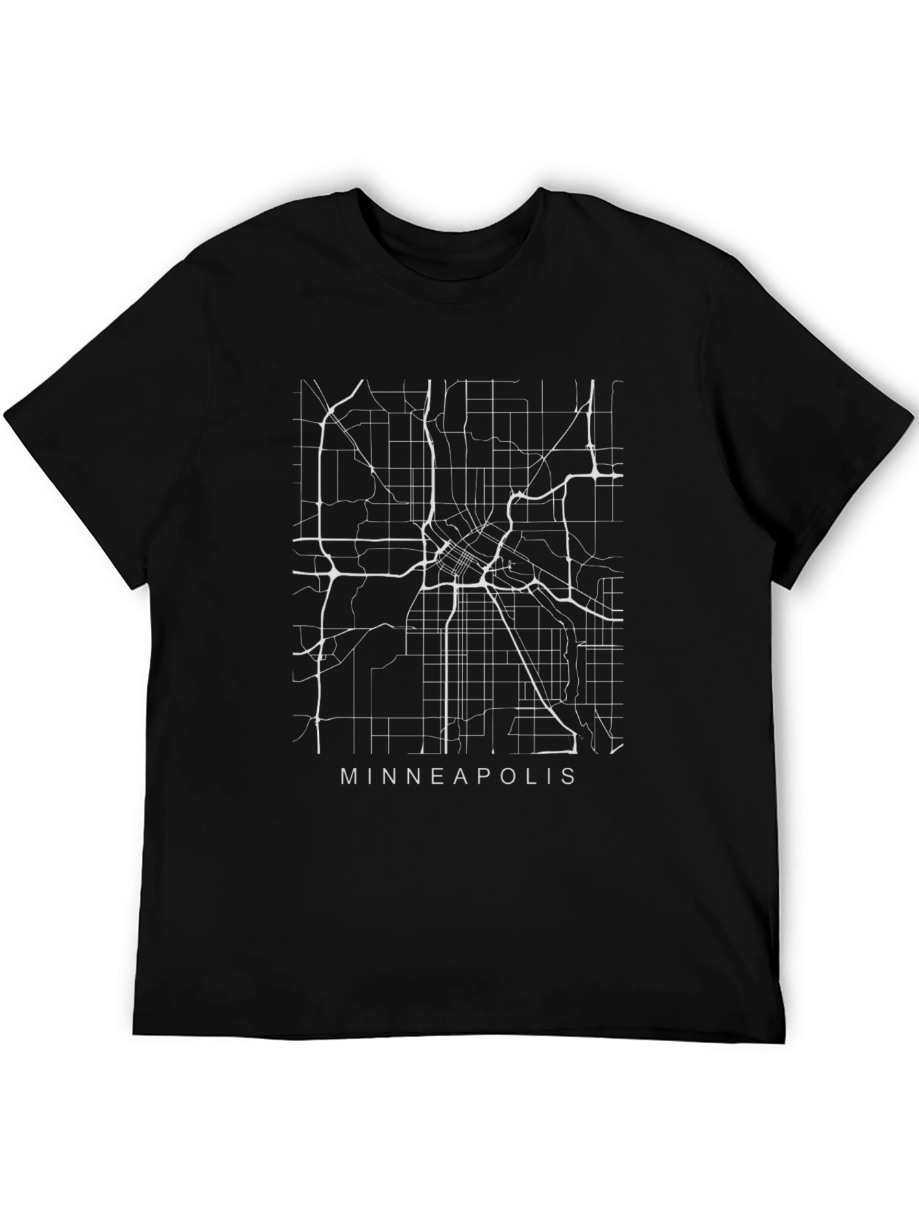 Minneapolis Map T-Shirt - City Streets Design