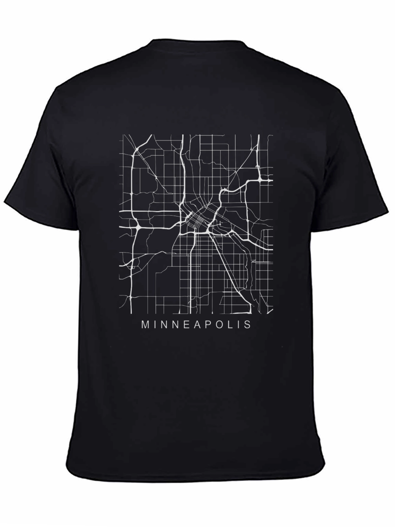 Minneapolis Map T-Shirt - City Streets Design
