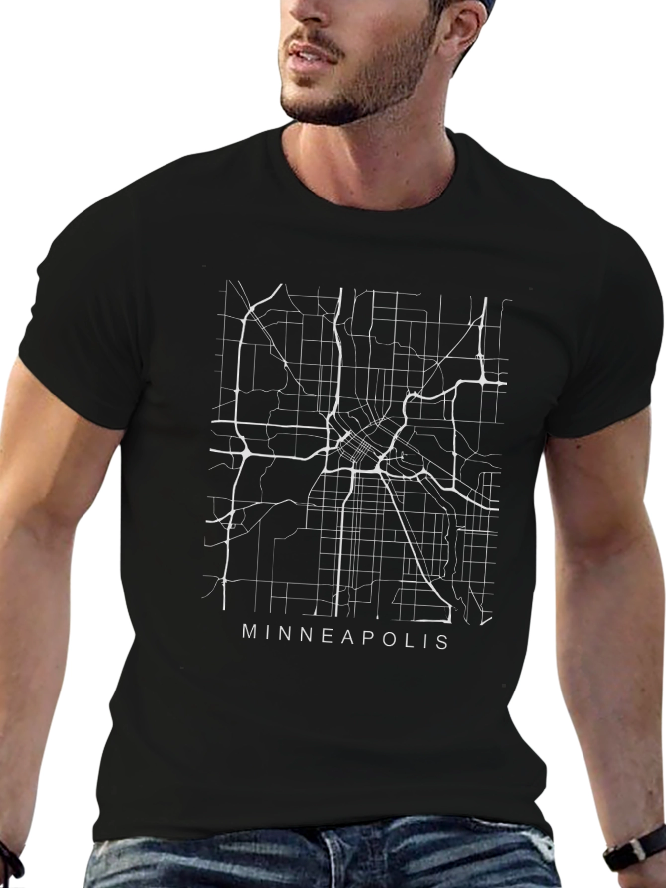 Minneapolis Map T-Shirt - City Streets Design