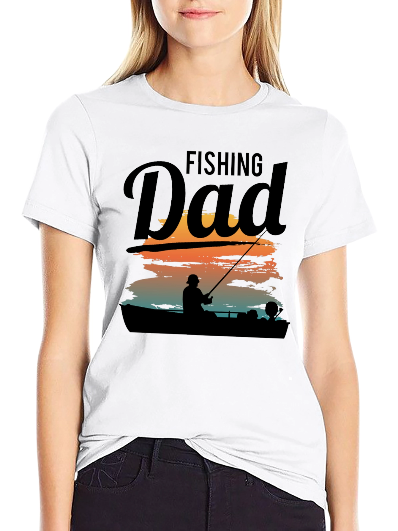 Fishing Dad Graphic Tee - Black