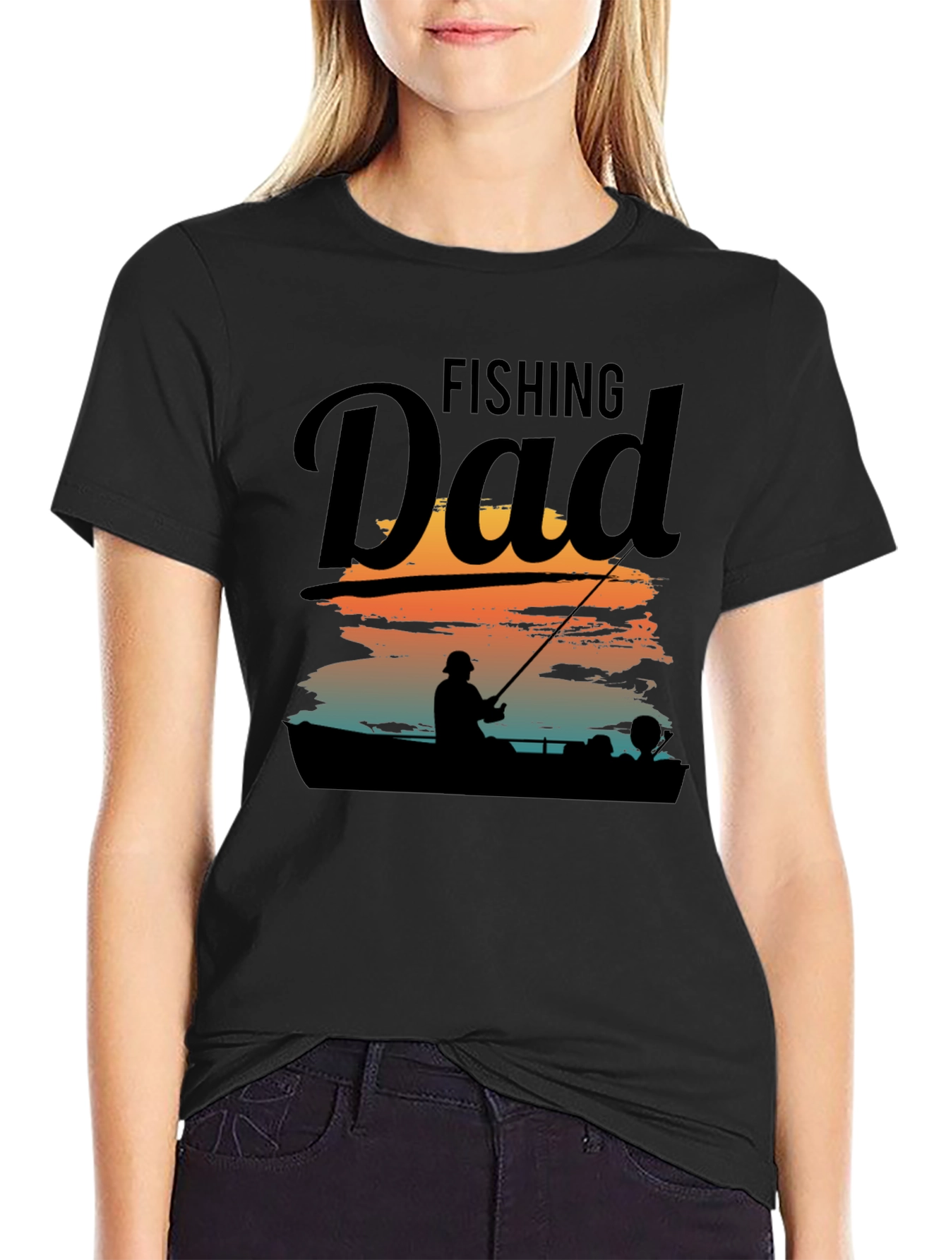Fishing Dad Graphic Tee - Black