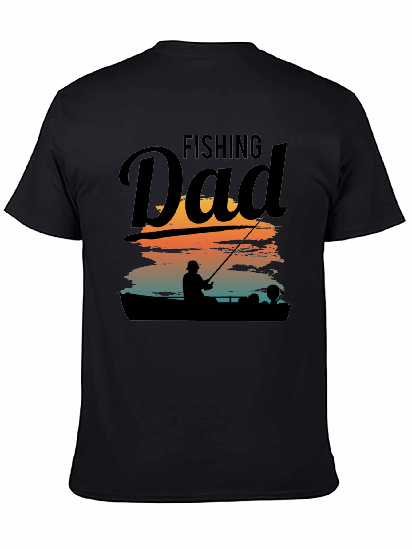 Fishing Dad Graphic Tee - Black
