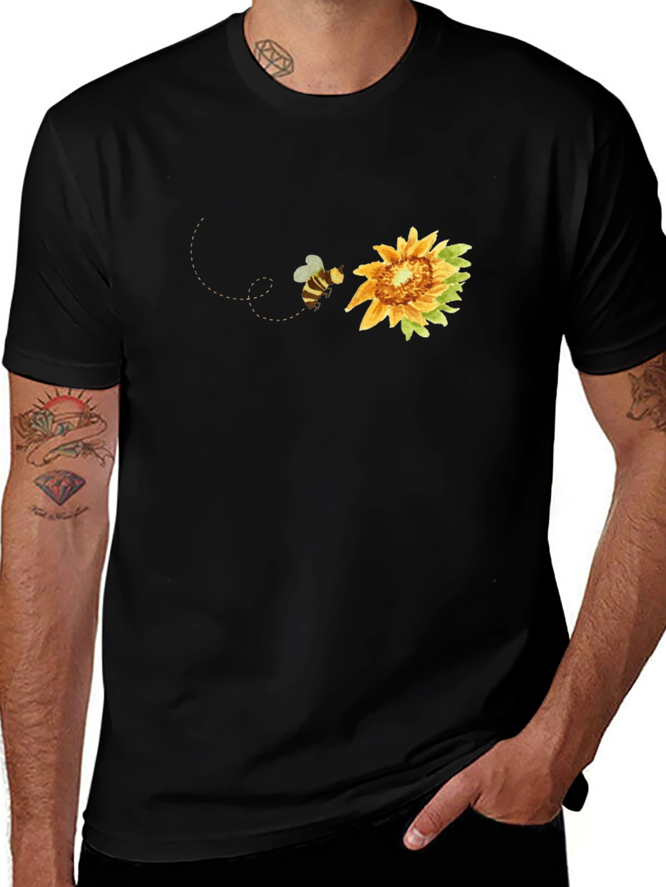 Bee and Sunflower Graphic Tee