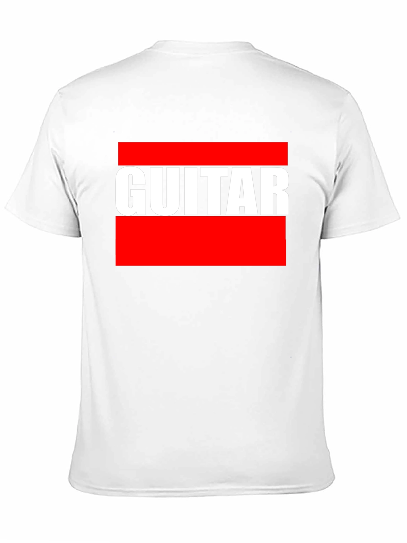 Guitar T-Shirt - Bold Red and White Design