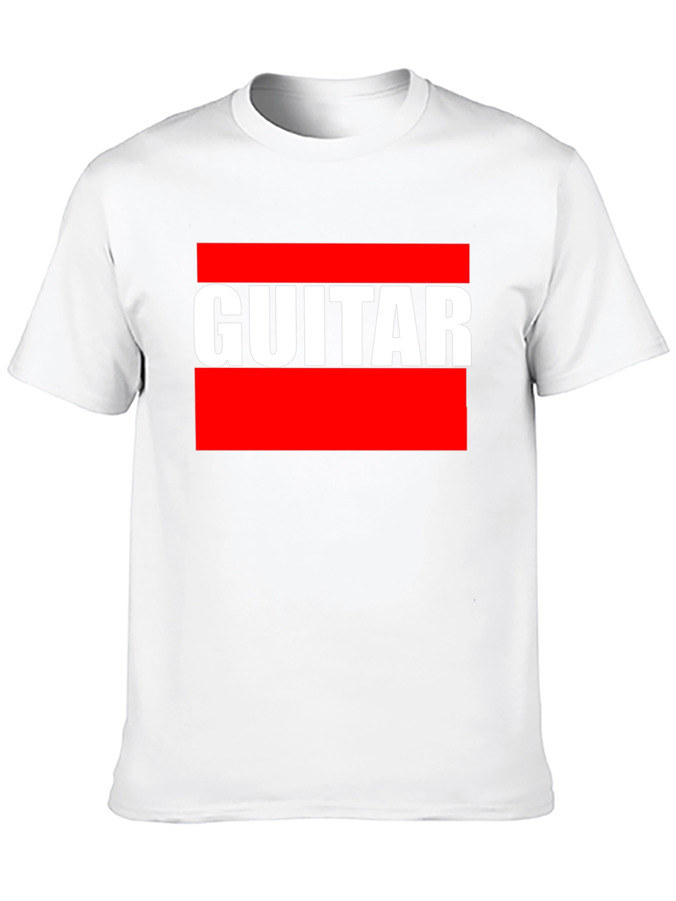 Guitar T-Shirt - Bold Red and White Design