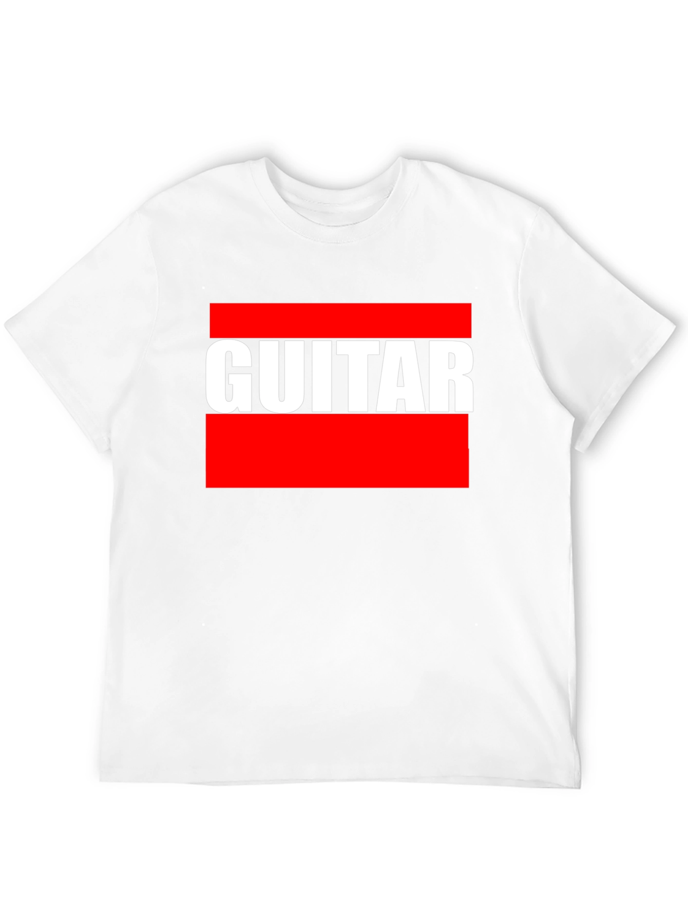 Guitar T-Shirt - Bold Red and White Design