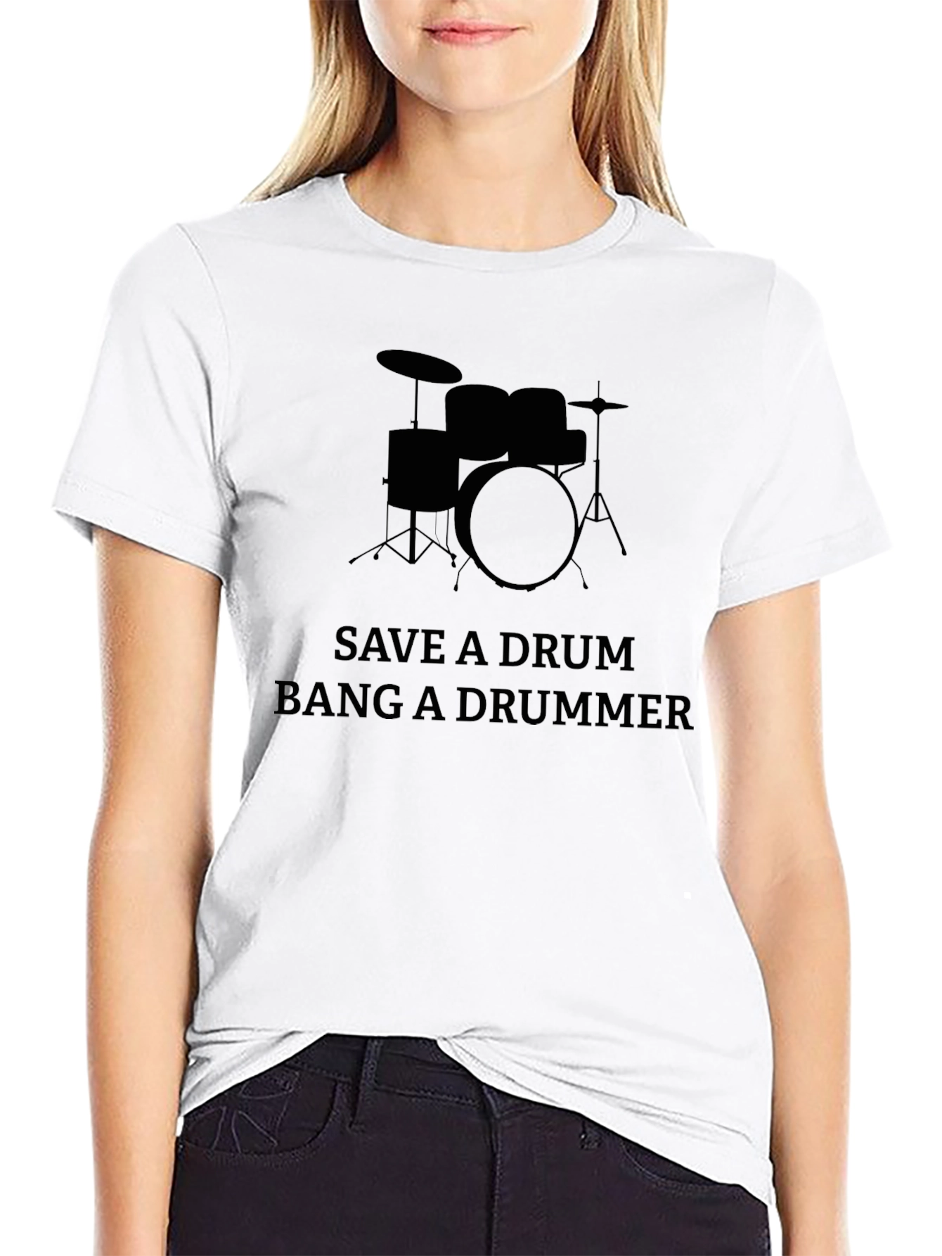 Save a Drum Bang a Drummer T-Shirt - Black