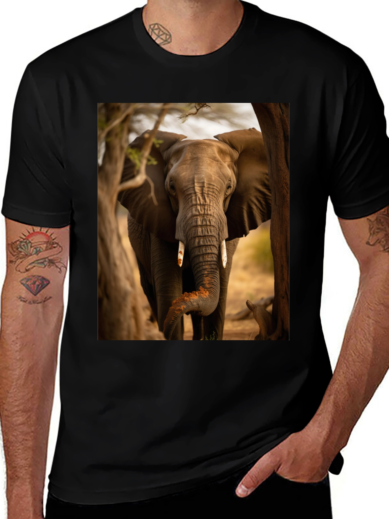 Elephant Graphic Tee - Wildlife Safari Style Shirt