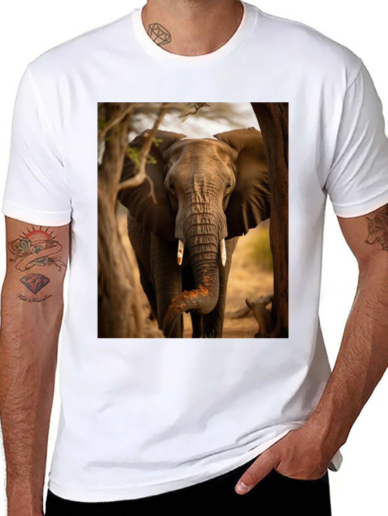 Elephant Graphic Tee - Wildlife Safari Style Shirt