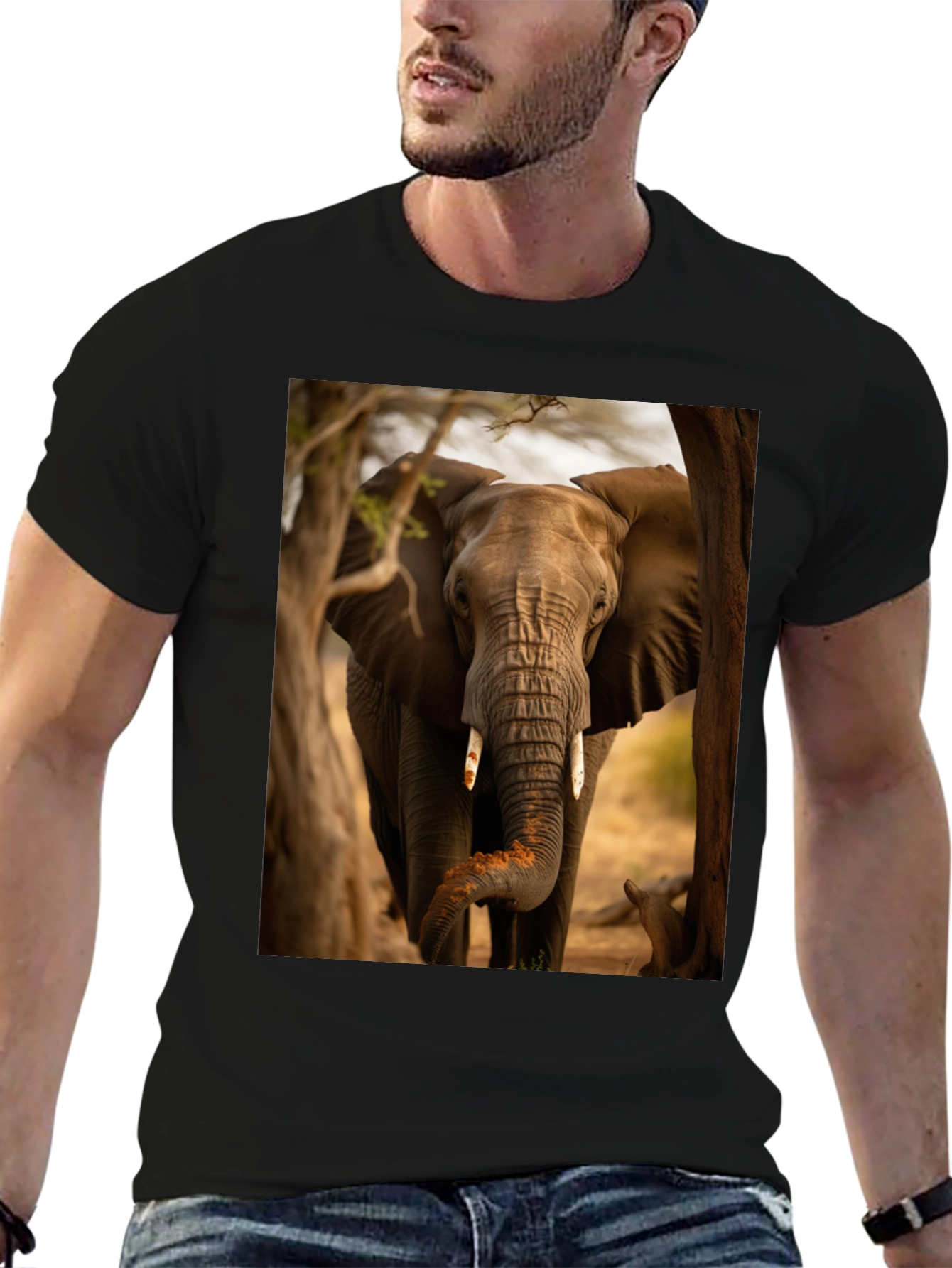 Elephant Graphic Tee - Wildlife Safari Style Shirt