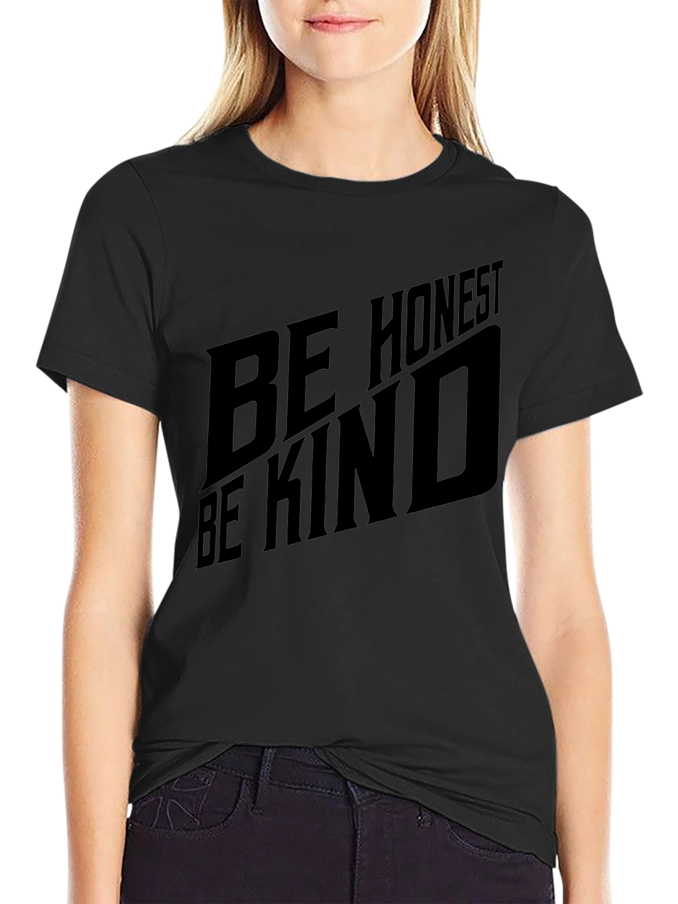 Be Honest Be Kind Black Graphic Tee