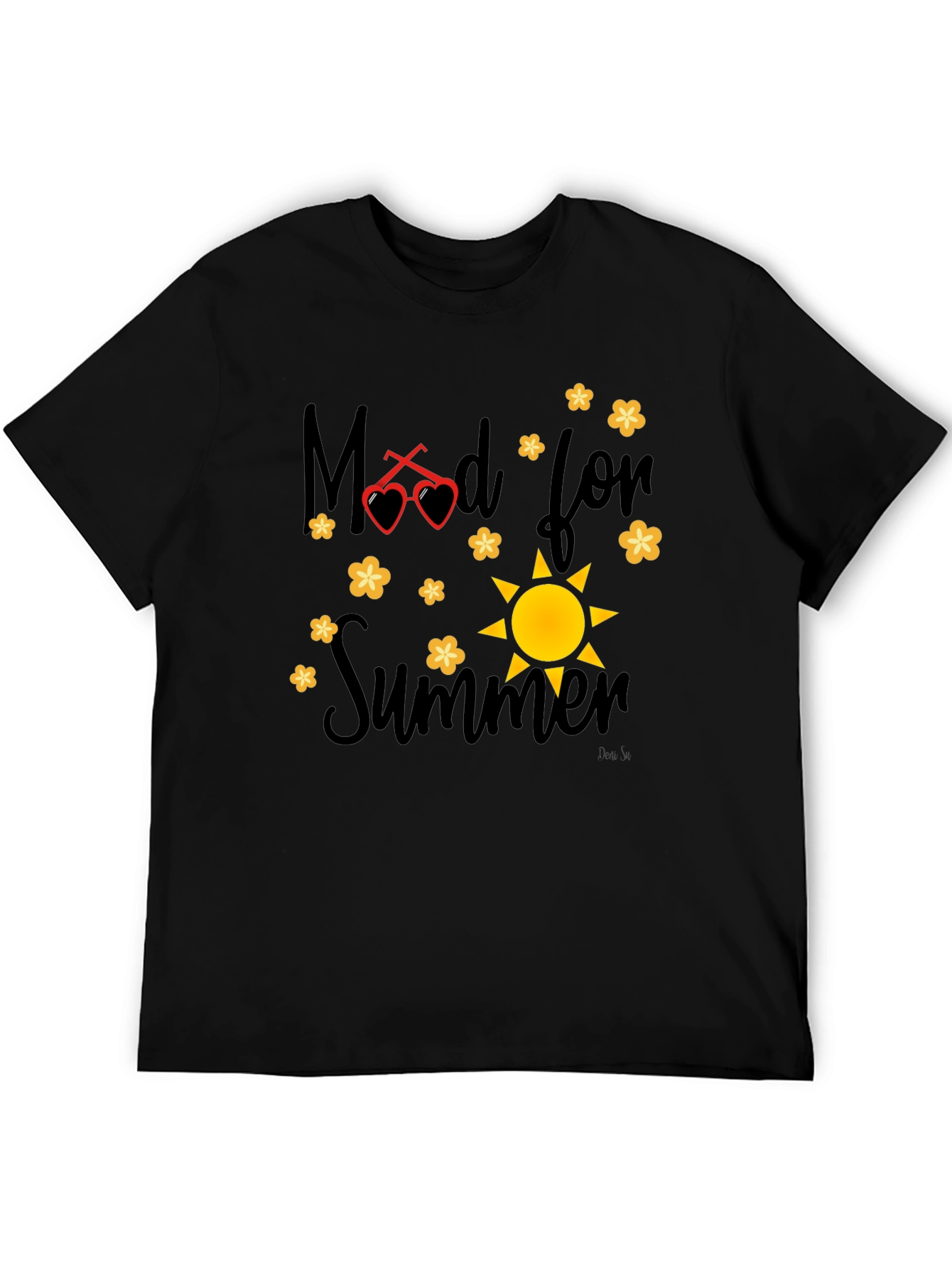 Mood for Summer Graphic Black T-Shirt