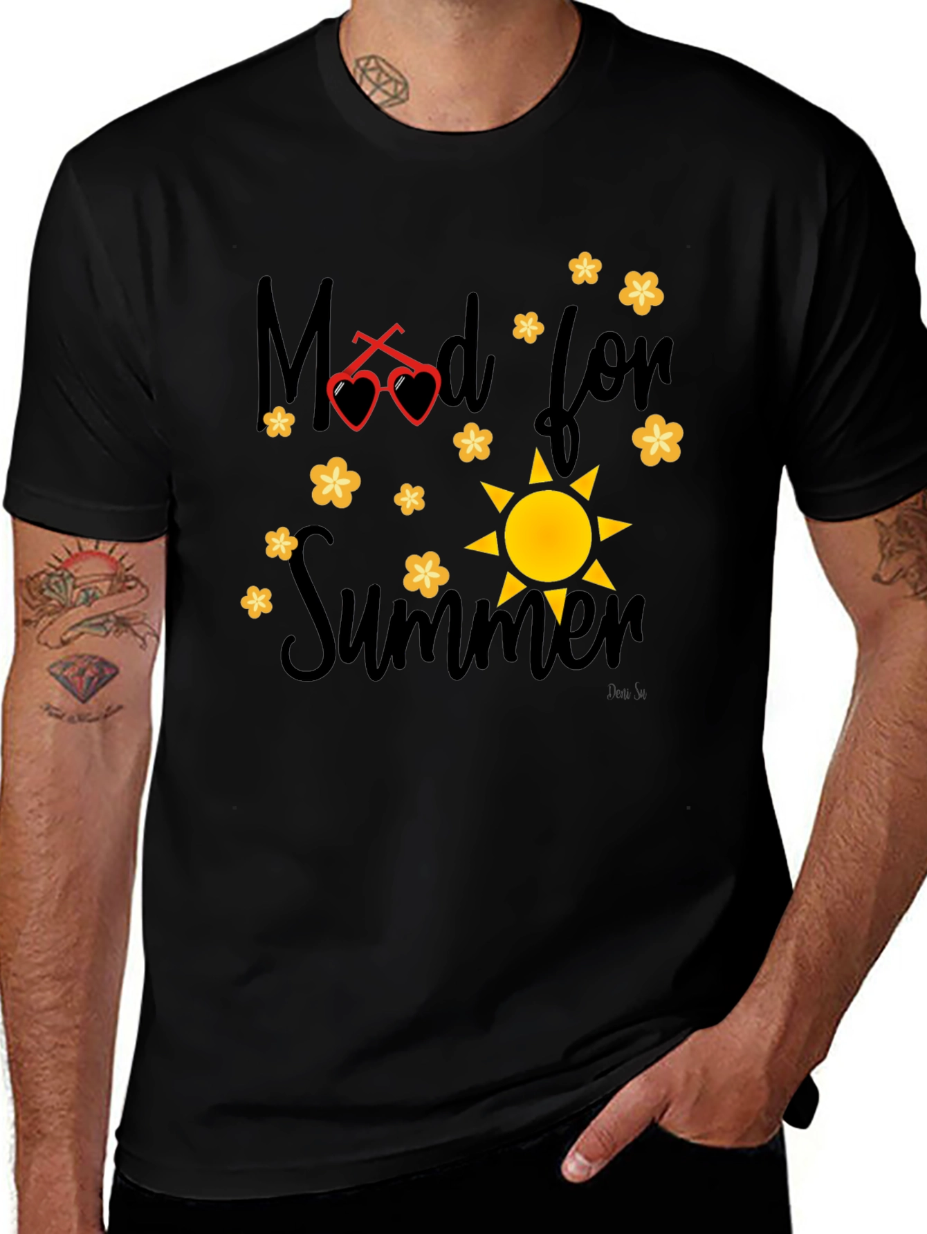 Mood for Summer Graphic Black T-Shirt