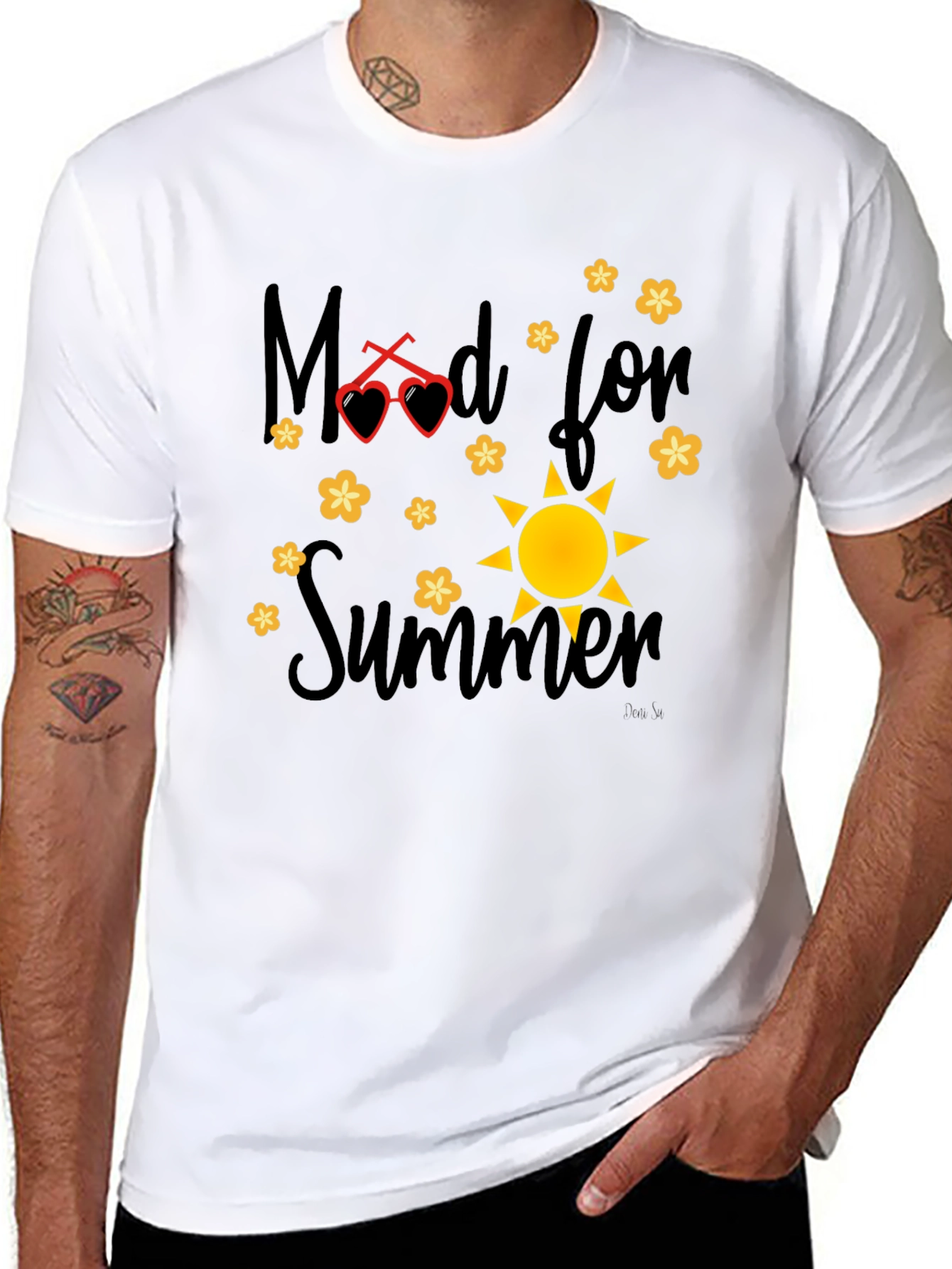 Mood for Summer Graphic Black T-Shirt