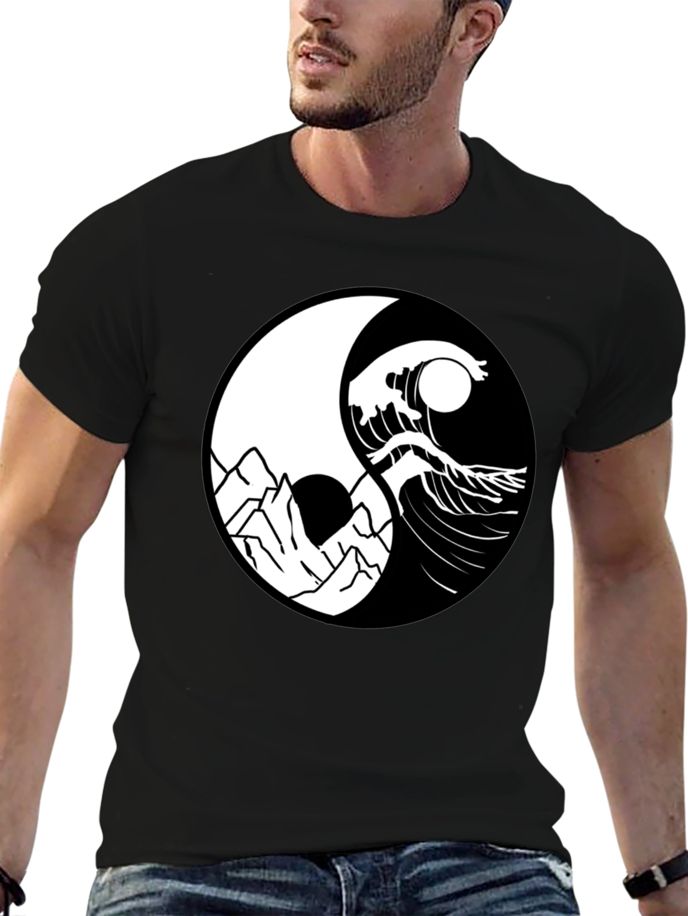 Yin Yang Mountain Wave Graphic Tee