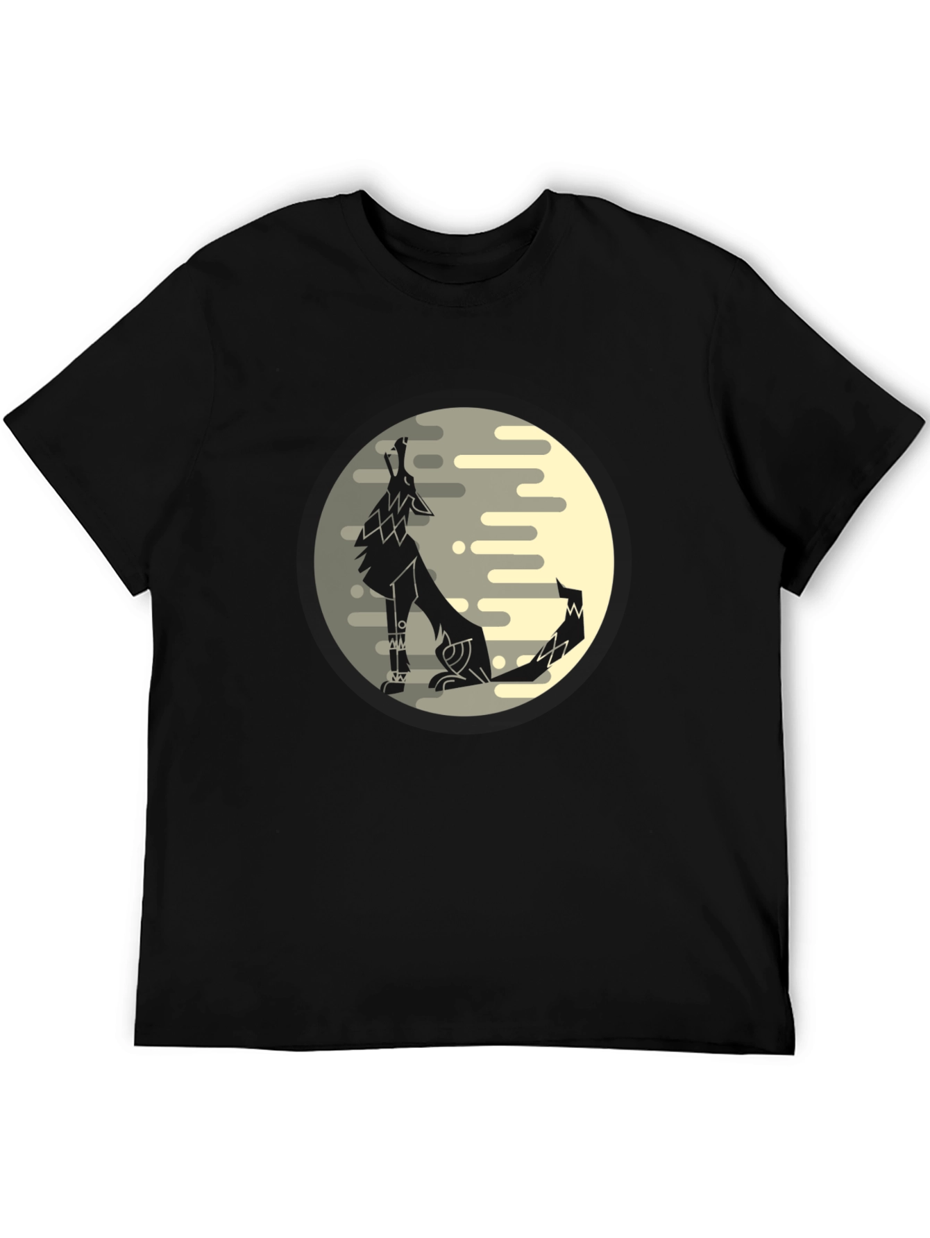 Wolf Moon Graphic Tee - Black Cotton Comfort