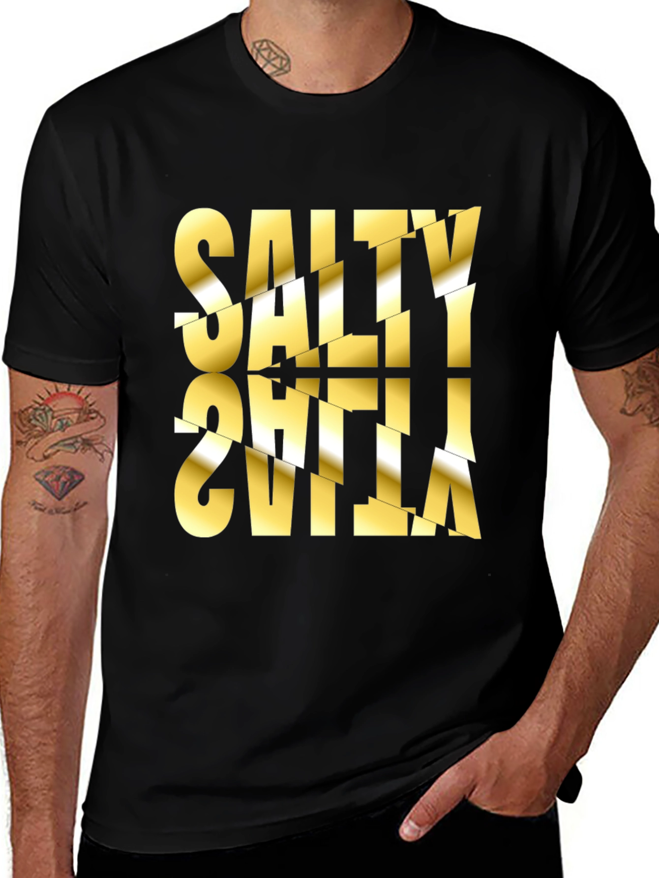 Salty Sevilla Graphic Tee - Unique Distorted Design