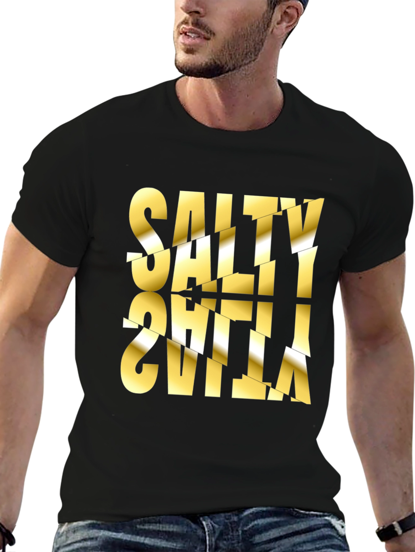 Salty Sevilla Graphic Tee - Unique Distorted Design
