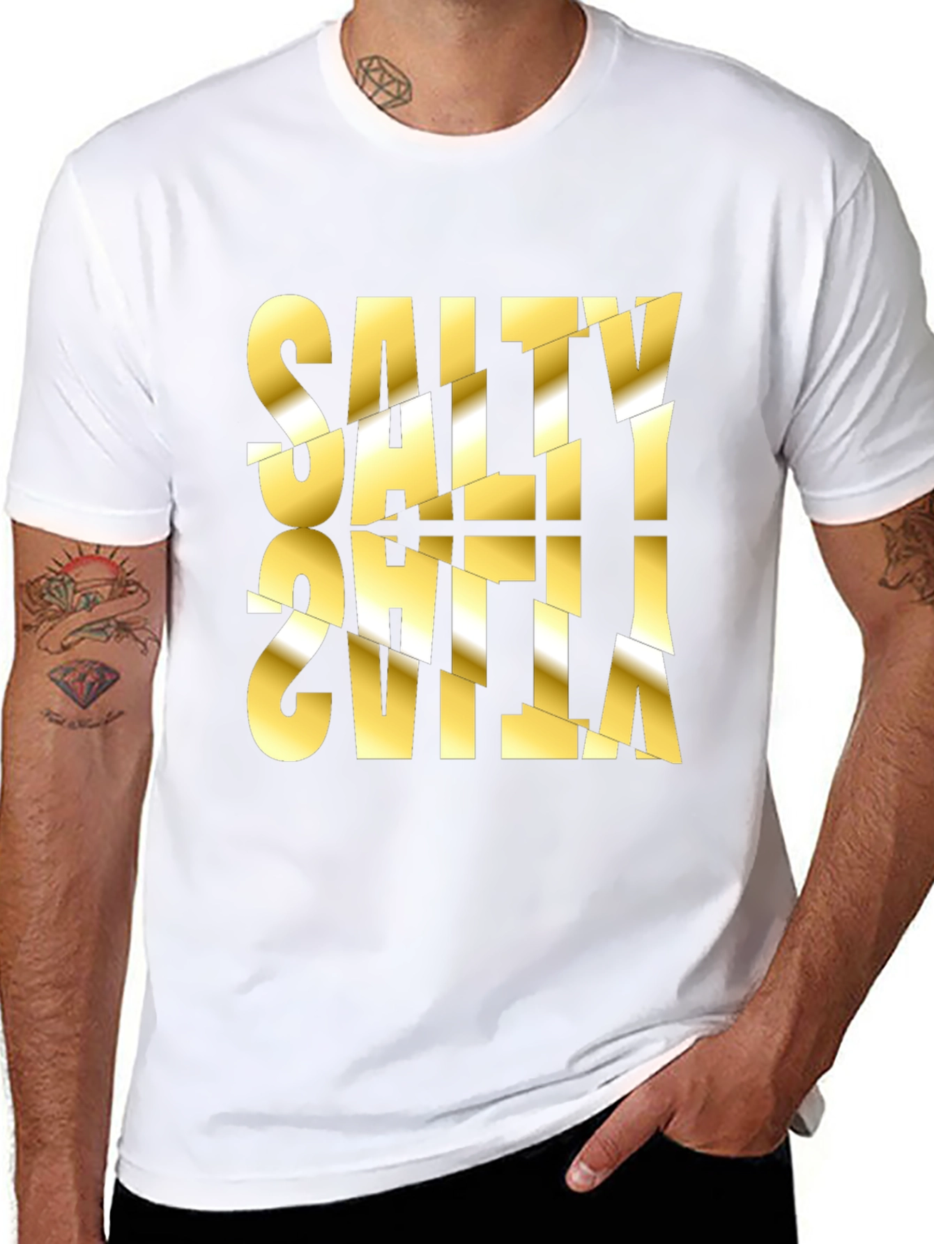 Salty Sevilla Graphic Tee - Unique Distorted Design