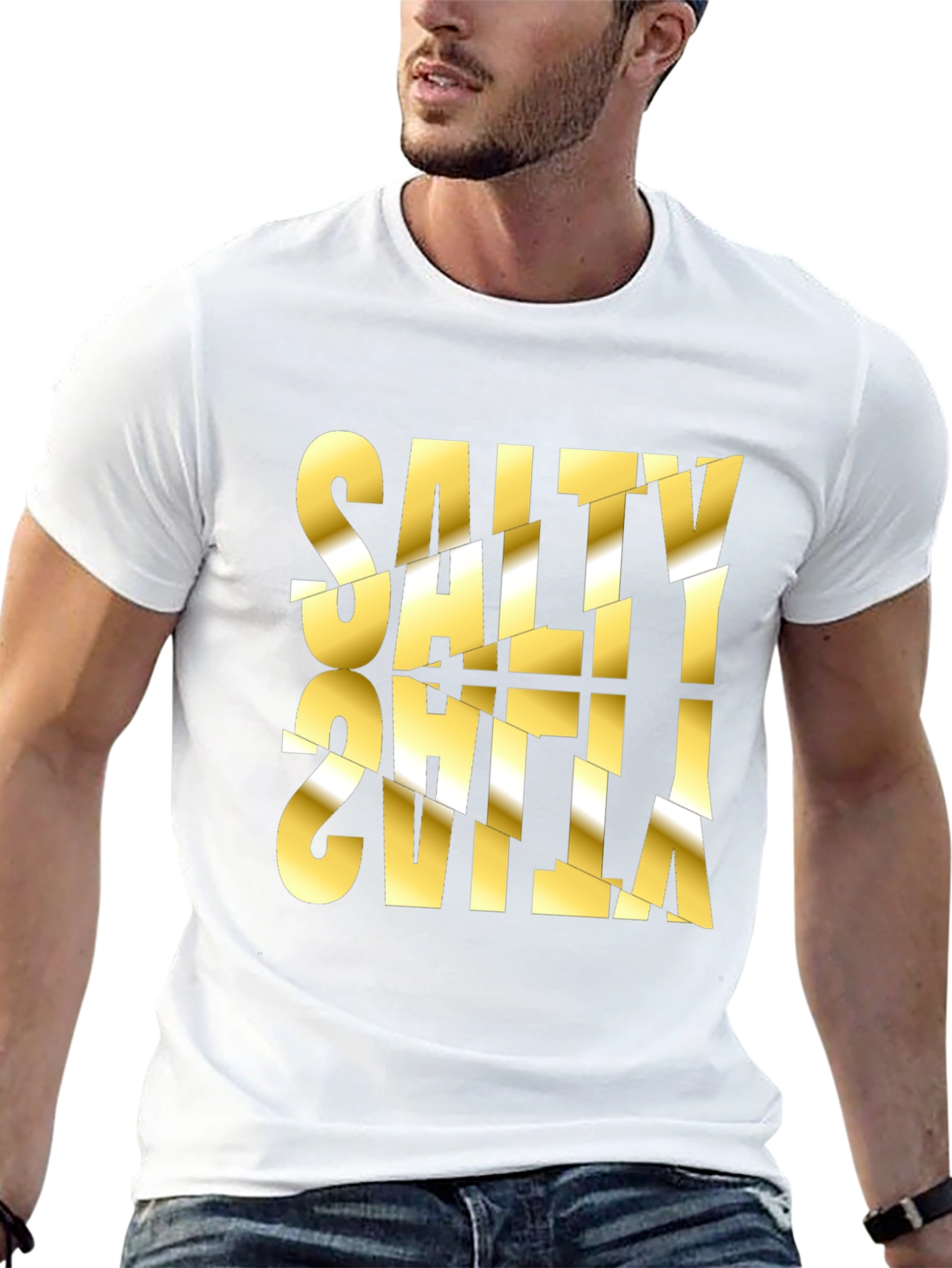 Salty Sevilla Graphic Tee - Unique Distorted Design