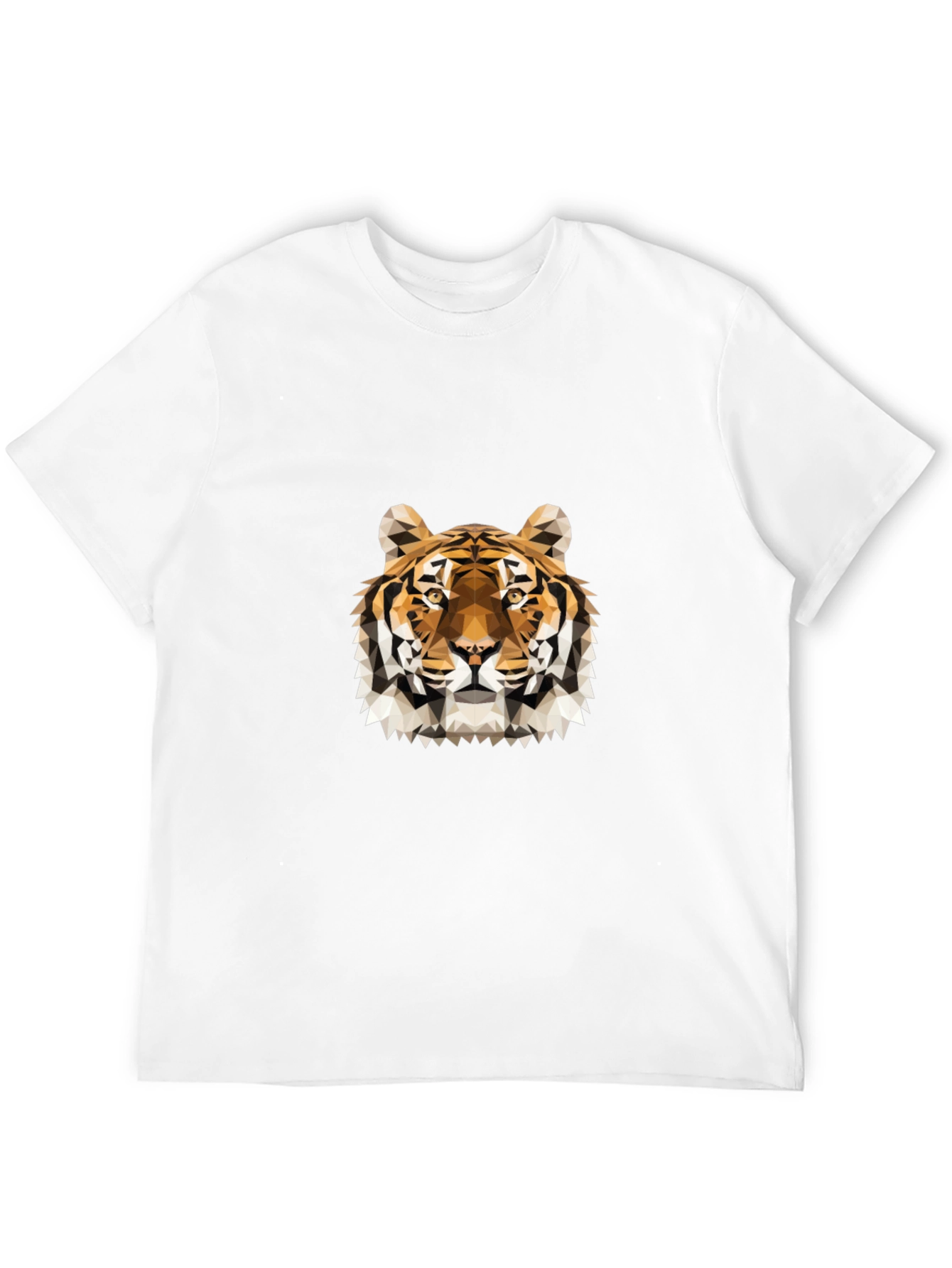 Geometric Tiger Graphic Black T-Shirt