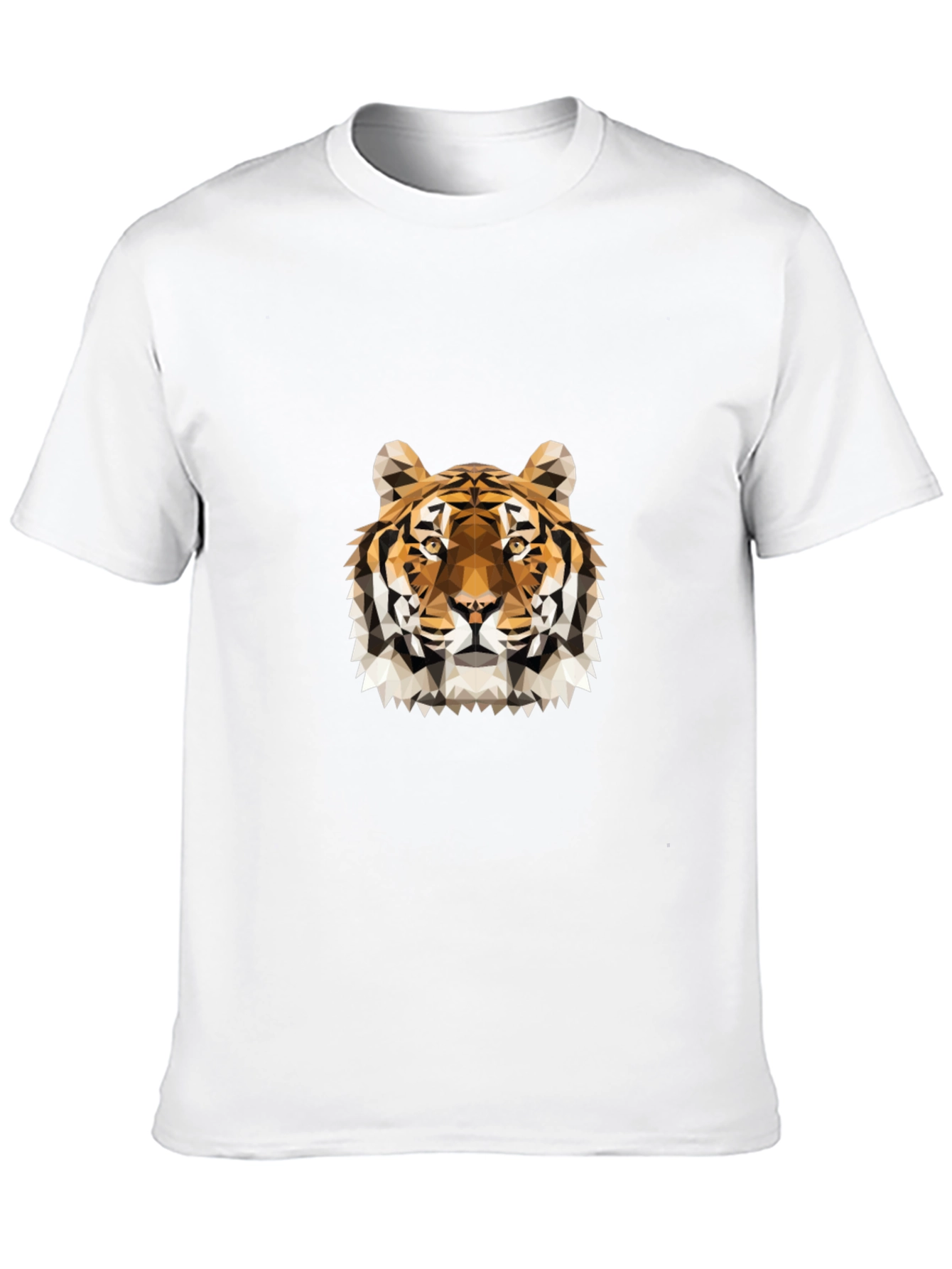 Geometric Tiger Graphic Black T-Shirt