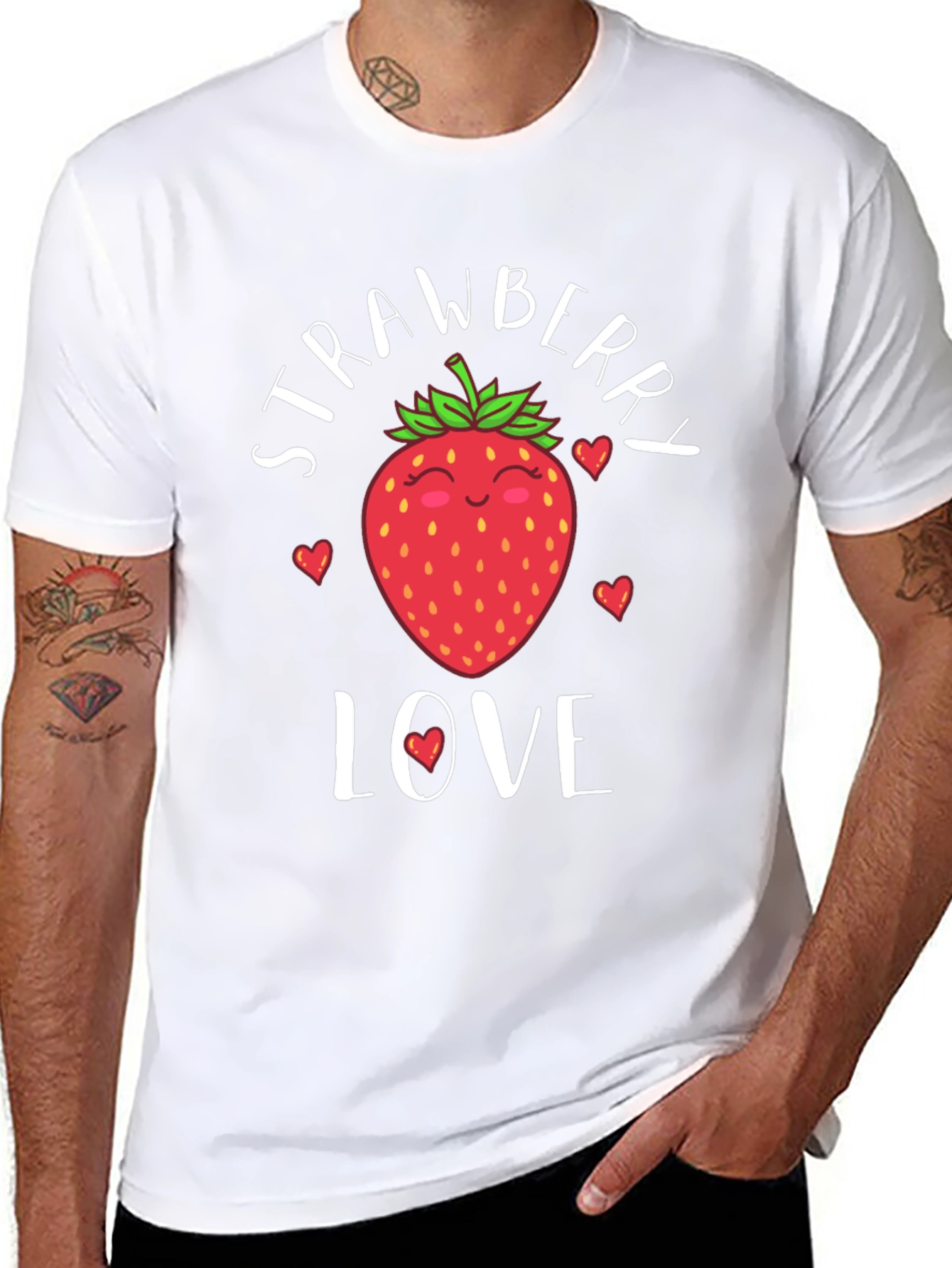 Strawberry Love Graphic Tee - Cute Fruit T-Shirt