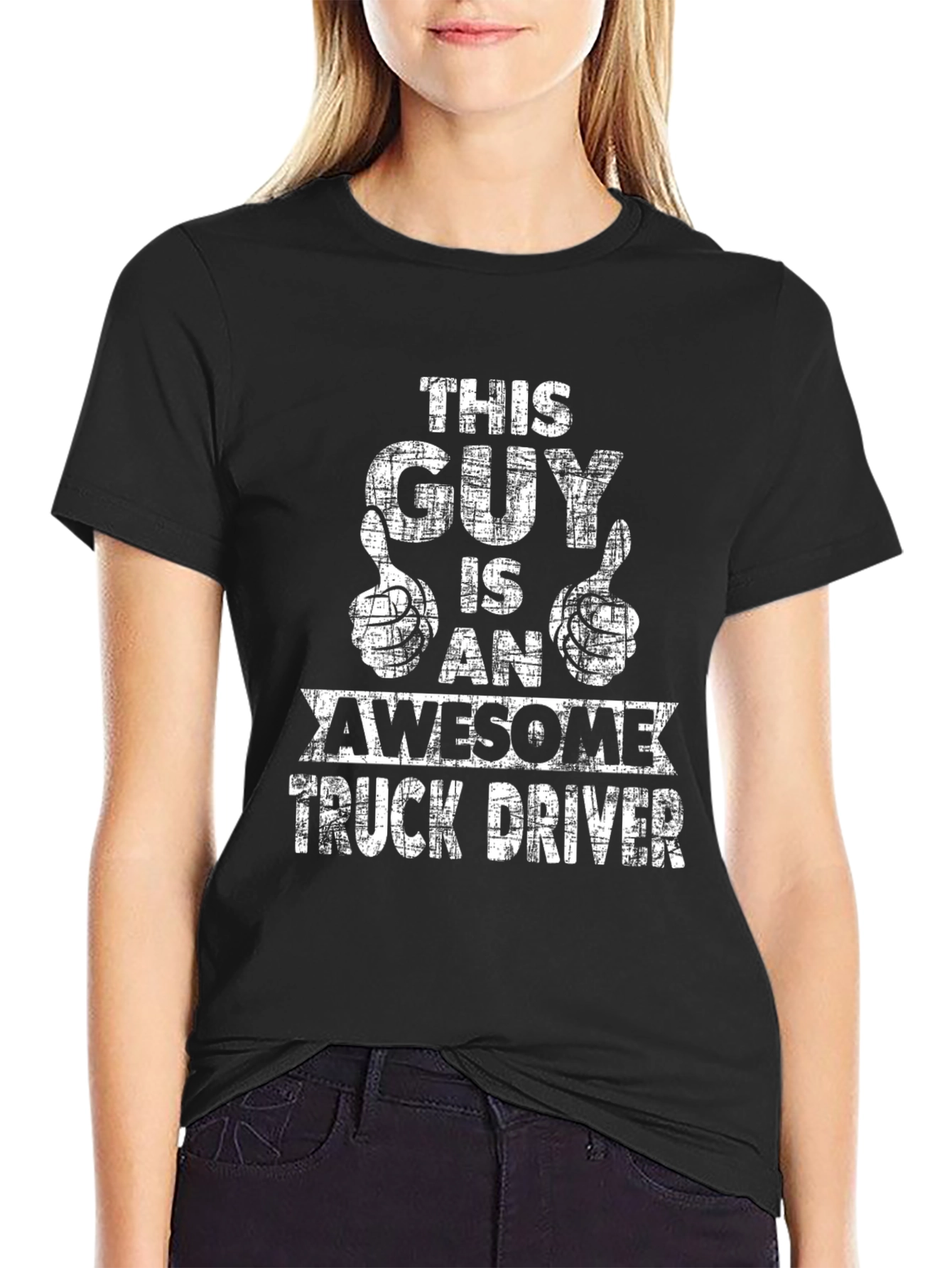 Awesome Truck Driver Graphic Tee - Black